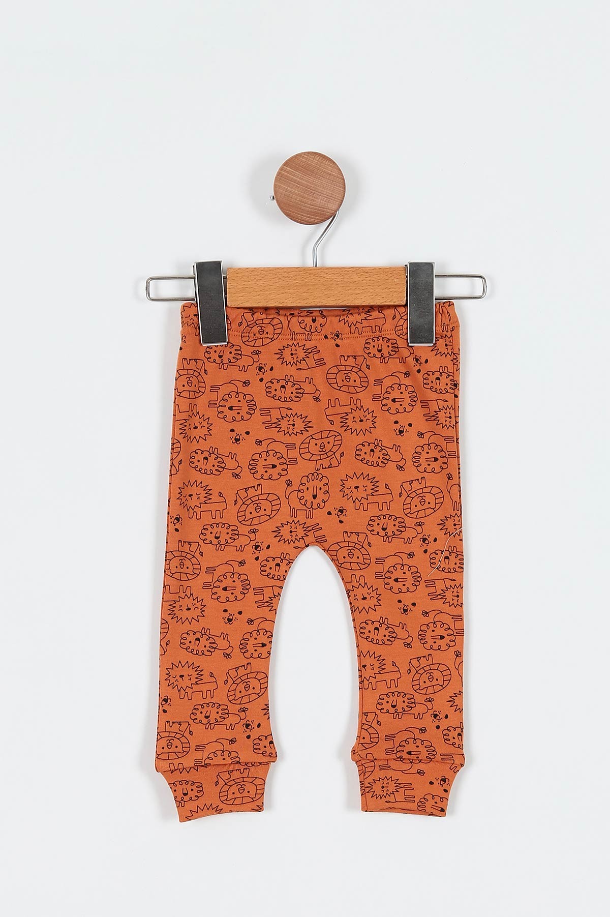 Tarçın (6-12 Ay) Aslan Baskılı Önü Çıtçıtlı Erkek Bebe Pijama Takım 196990