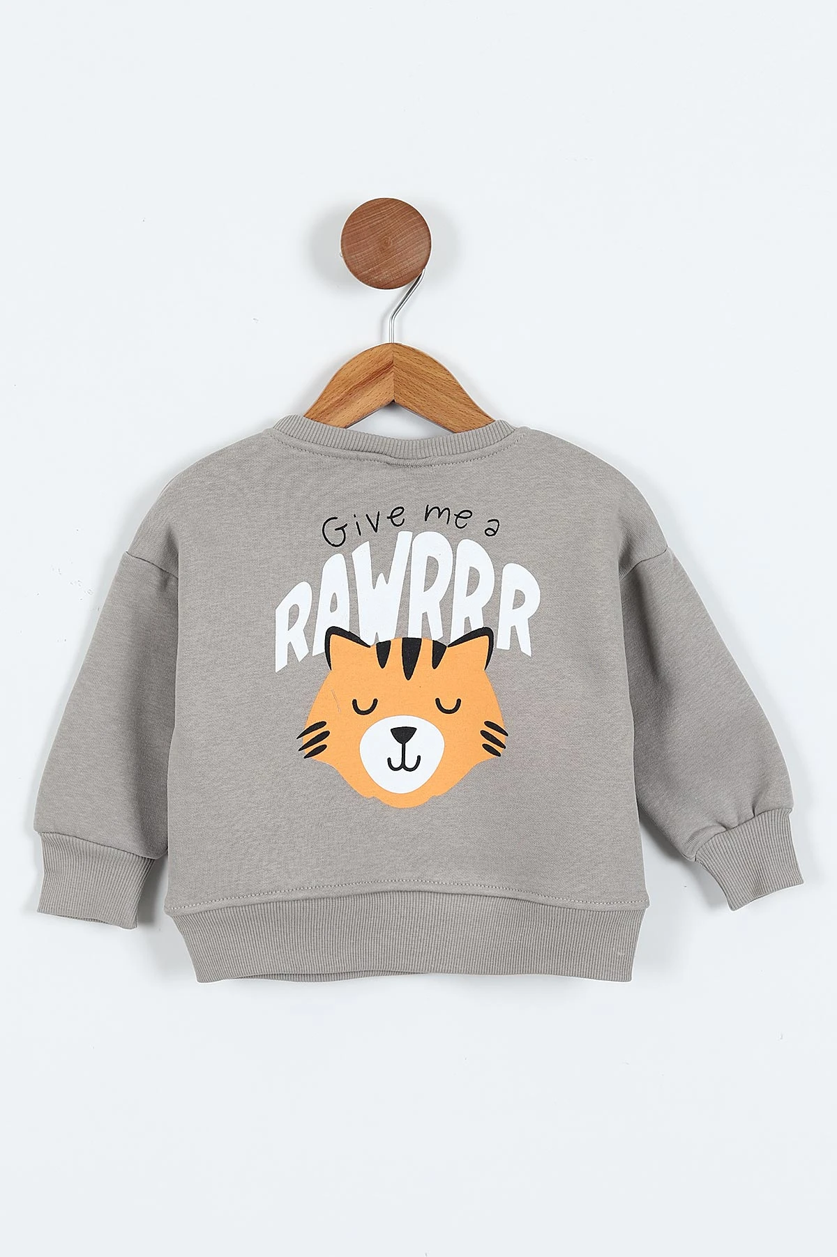 Taş (0-4 Yaş)Rawr Baskılı  3  İp Şardonlu Erkek Çocuk Sweatshirt 415037