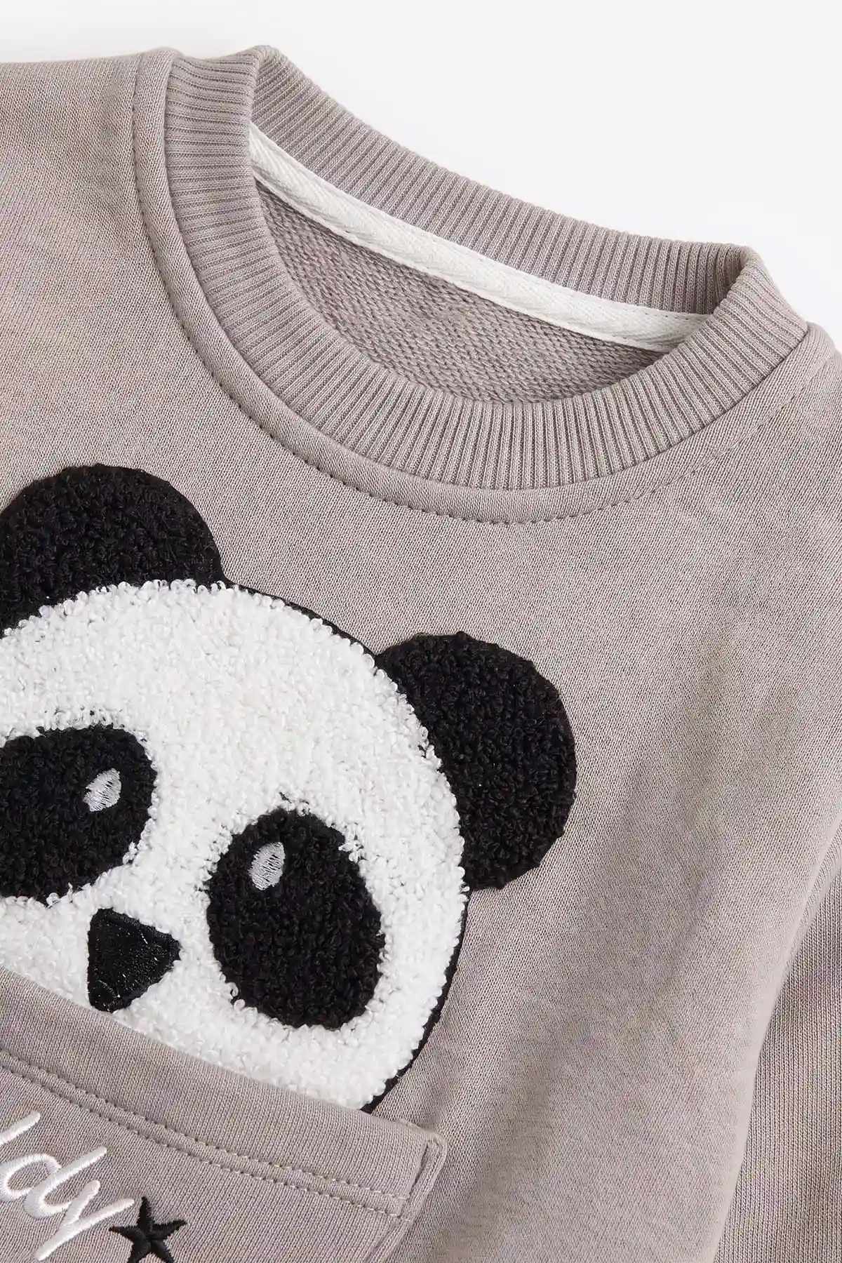 Taş (1-5 Yaş) Panda Nakışlı Cep Detay 3 İp Şardonlu Erkek Çocuk Kışlık Takım 486837