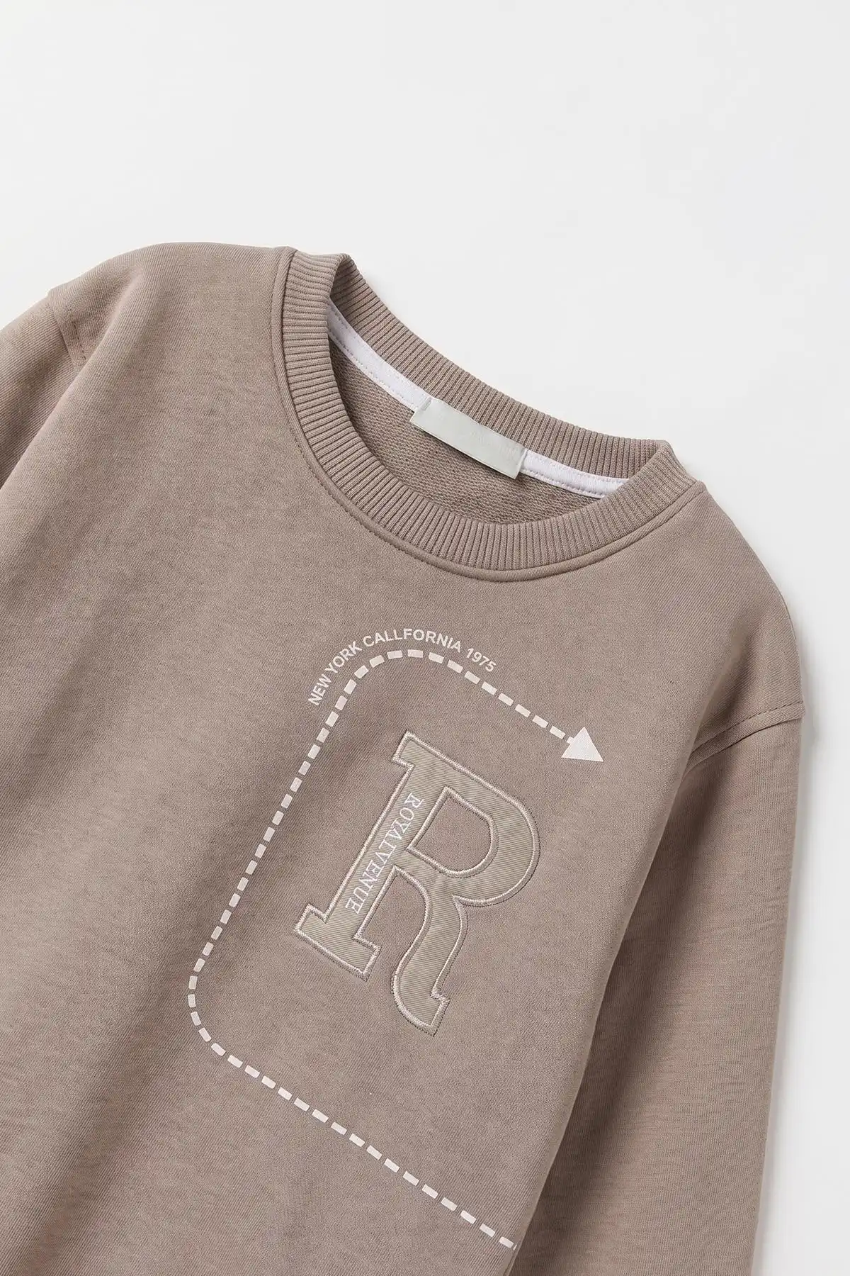 Taş (2-12 Yaş) R Nakışlı  İçi Şardonlu Erkek  Çocuk Sweatshirt 483310