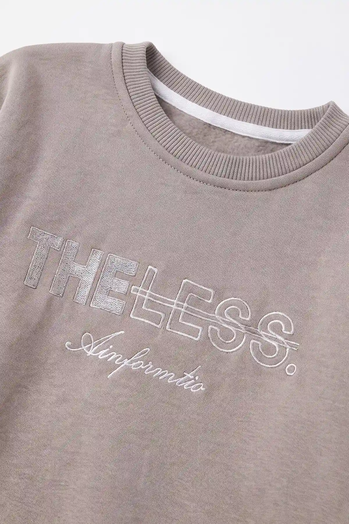Taş (2-12 Yaş) Theless Nakışlı  İçi Şardonlu Erkek  Çocuk Sweatshirt 483297