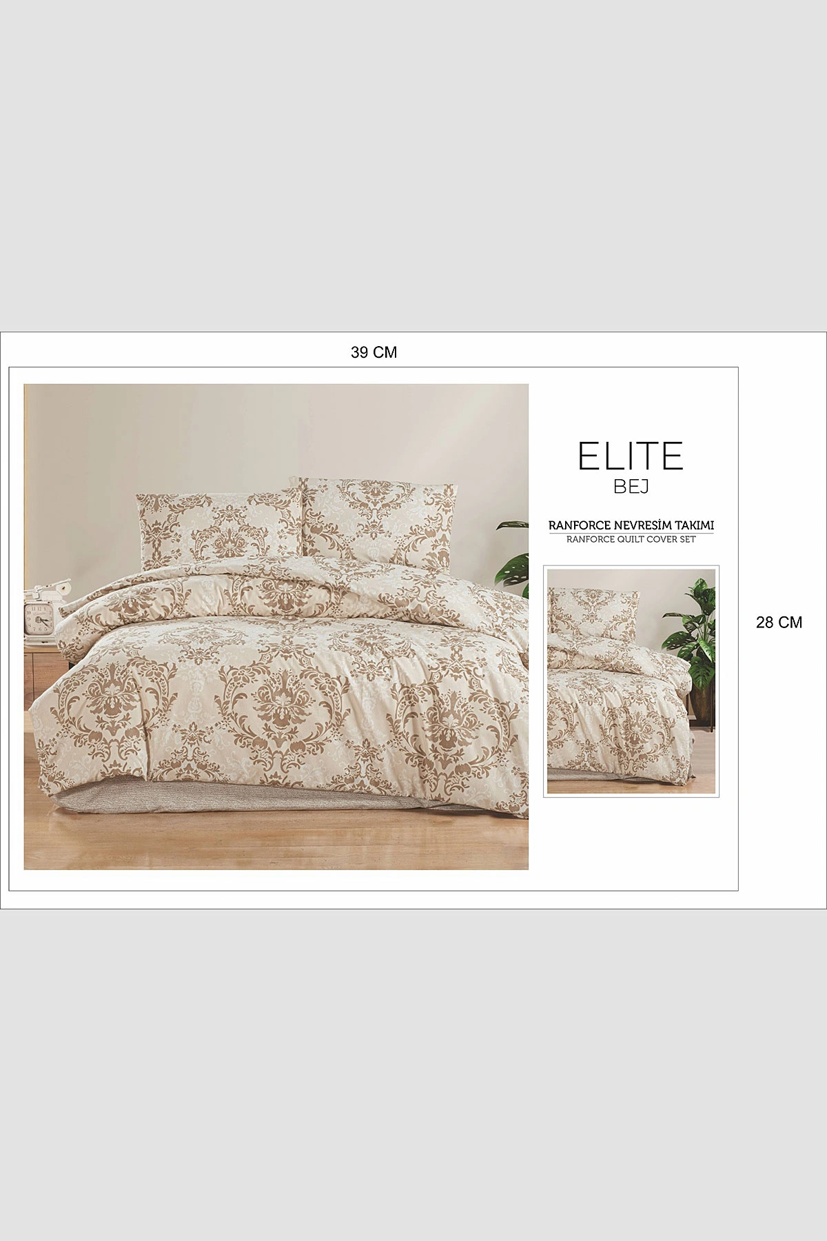 Taş 200x220 Cm Bella Home Battal Boy New Box Nevresim Takımı 446753