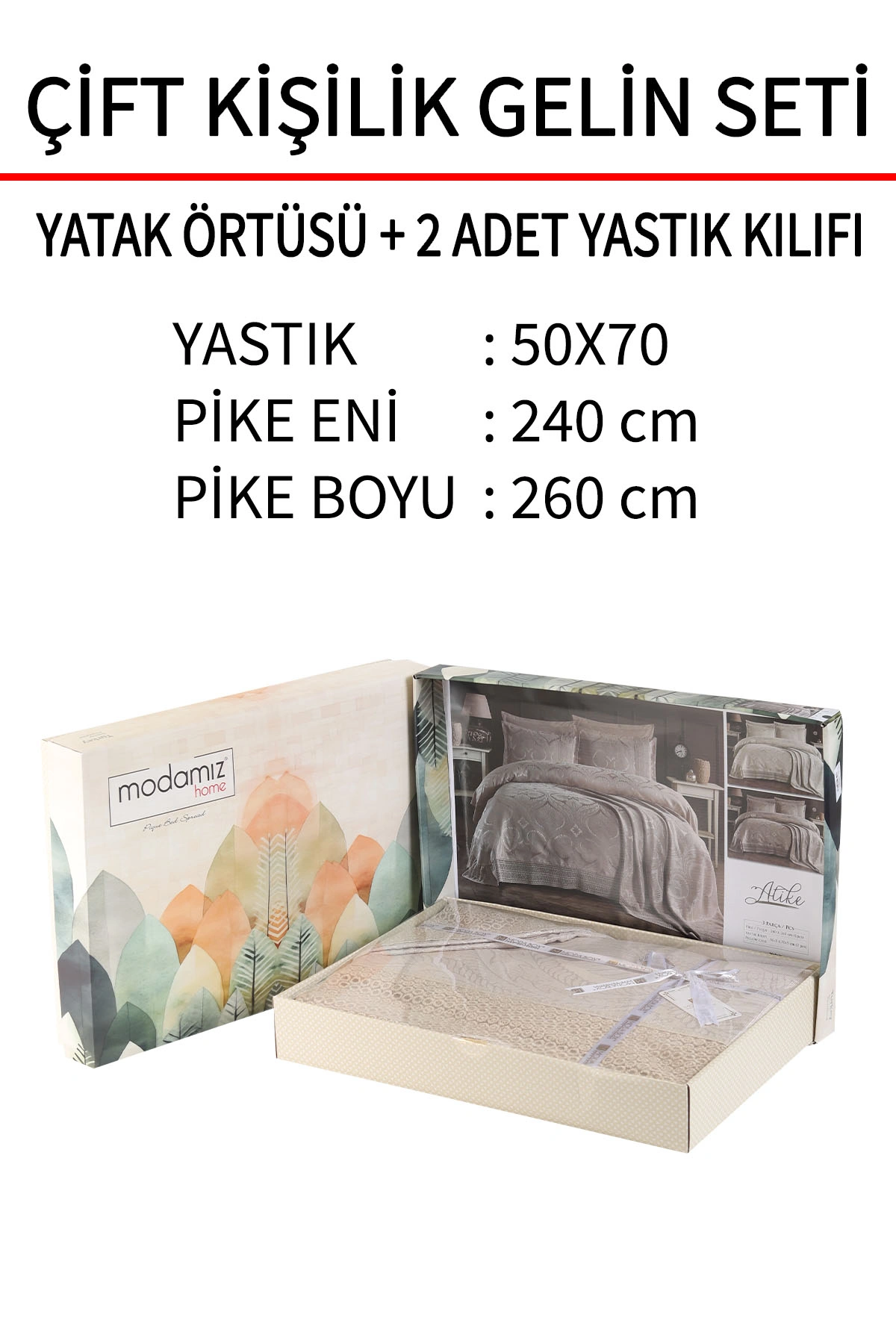 Taş 240x260 Dantelli Çift Kişilik Gelin Seti Yatak Örtüsü 282723