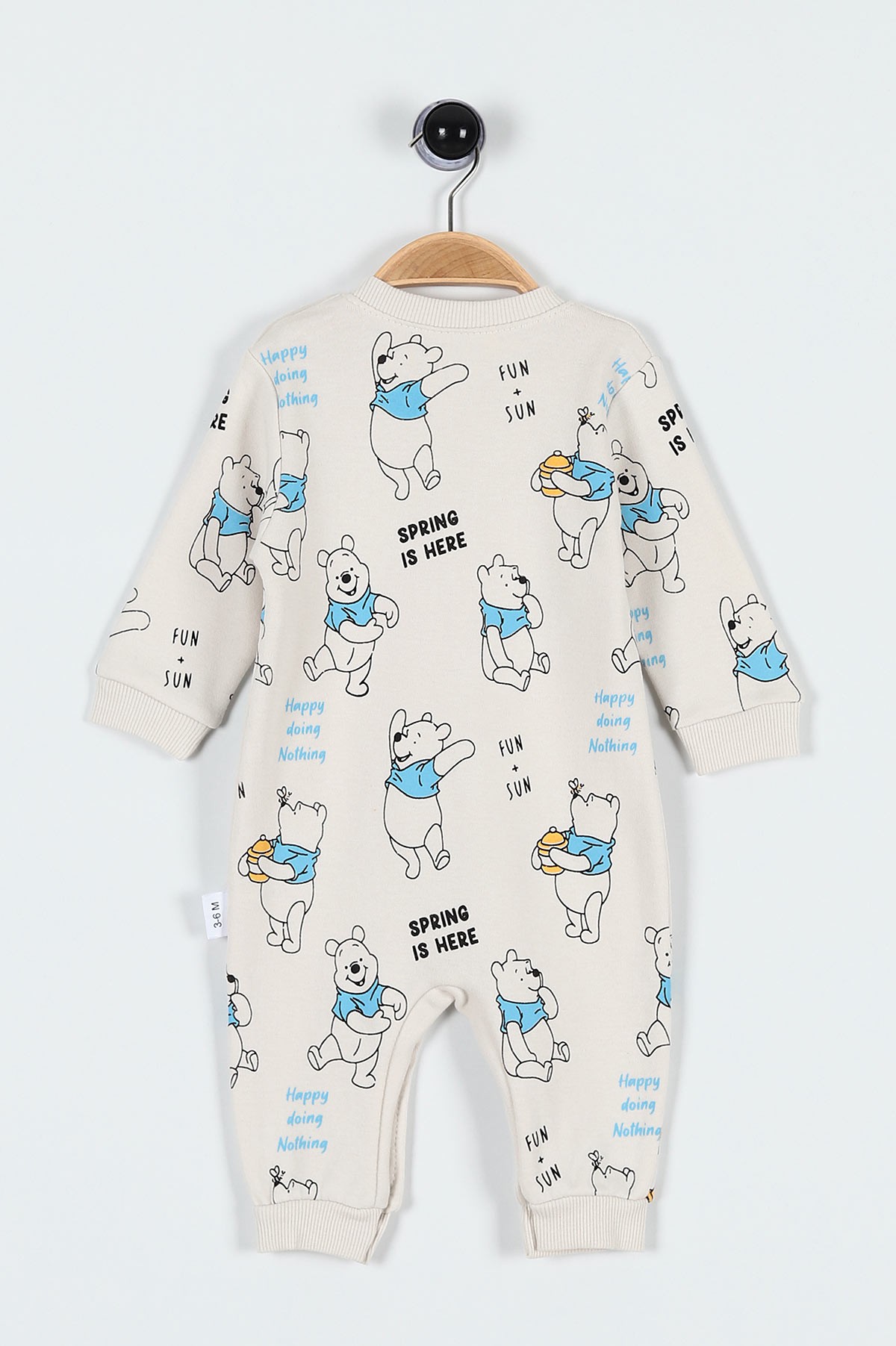 Taş (3-15 Ay) Ballı Ayı Baskılı Erkek Bebe Tulum 184240