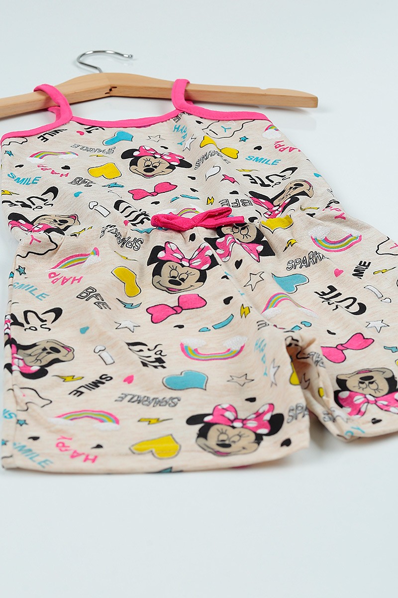 Taş (3-7 yaş) Minnie Baskılı Kız Çocuk Şort Tulum 105675