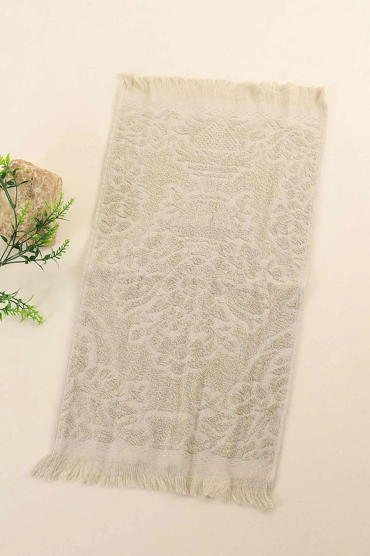 Taş 30x50 Saçaklı Coco Desen Havlu 288572