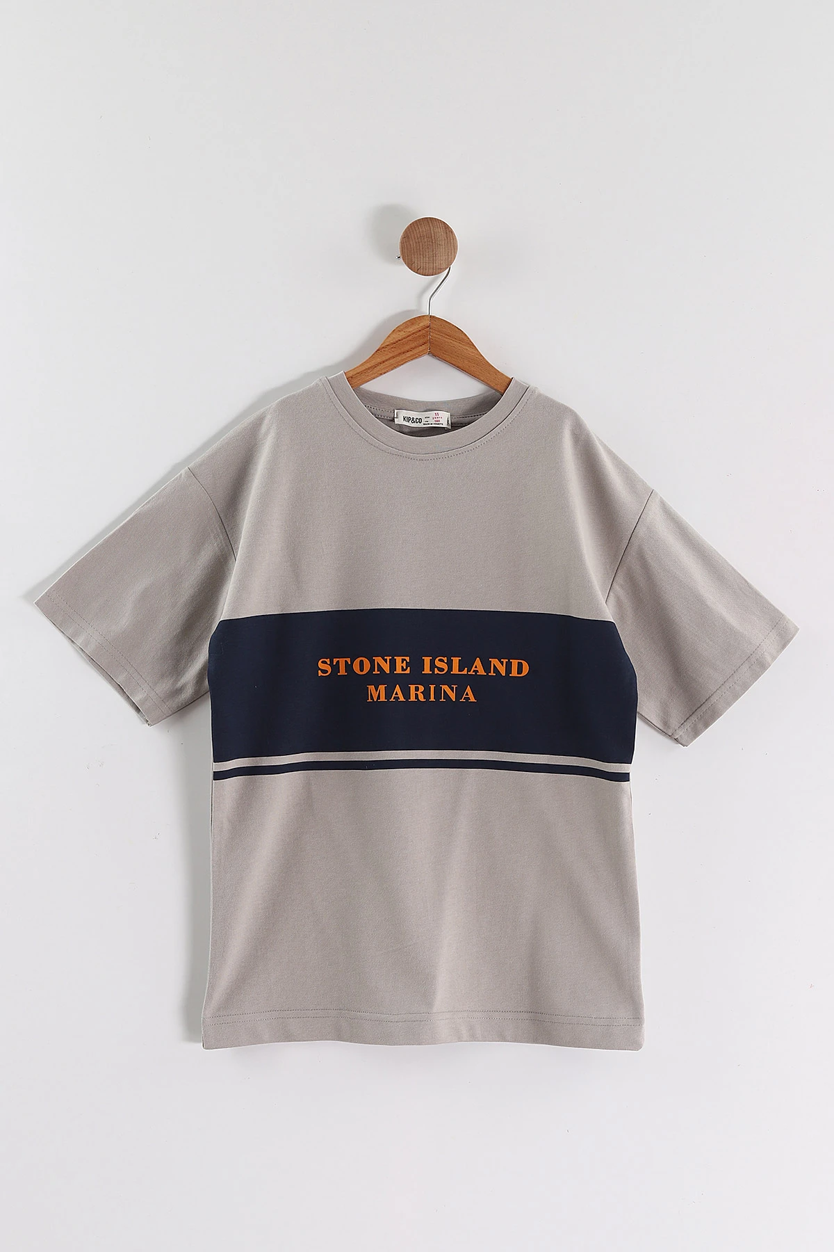 Taş (6-14 Yaş) Stone Island Baskılı 2 İp Erkek Çocuk Tişört 469285
