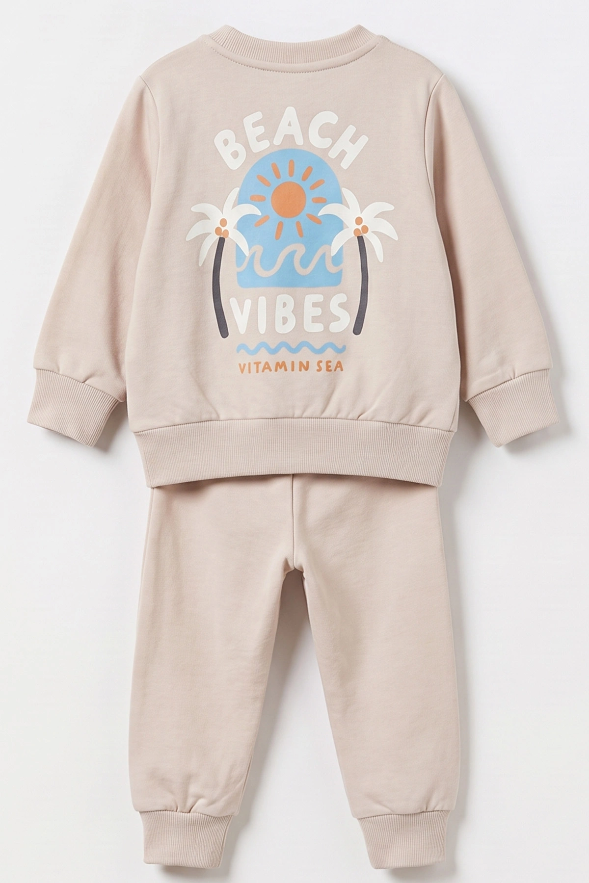 Taş (6-24 Ay) Ön Arka Beach Baskılı 2 İp Erkek Bebek Takım 490630