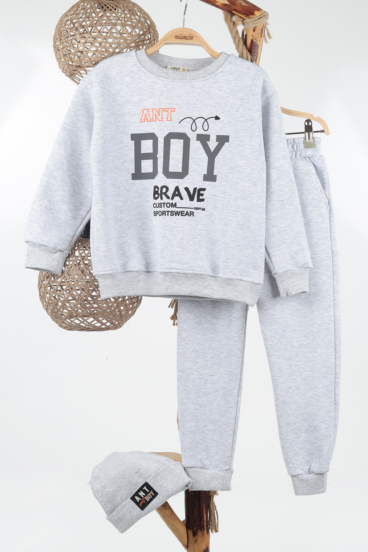 Taş (7-11 Yaş) Ant Boy Baskılı Üç İp Şardonlu Erkek Çocuk Takım 137148