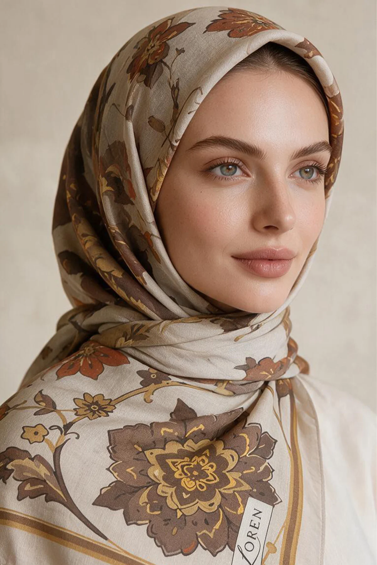 Taş 90x90 Cm Dijital Baskılı Heritage Desen Soft Eşarp 498579