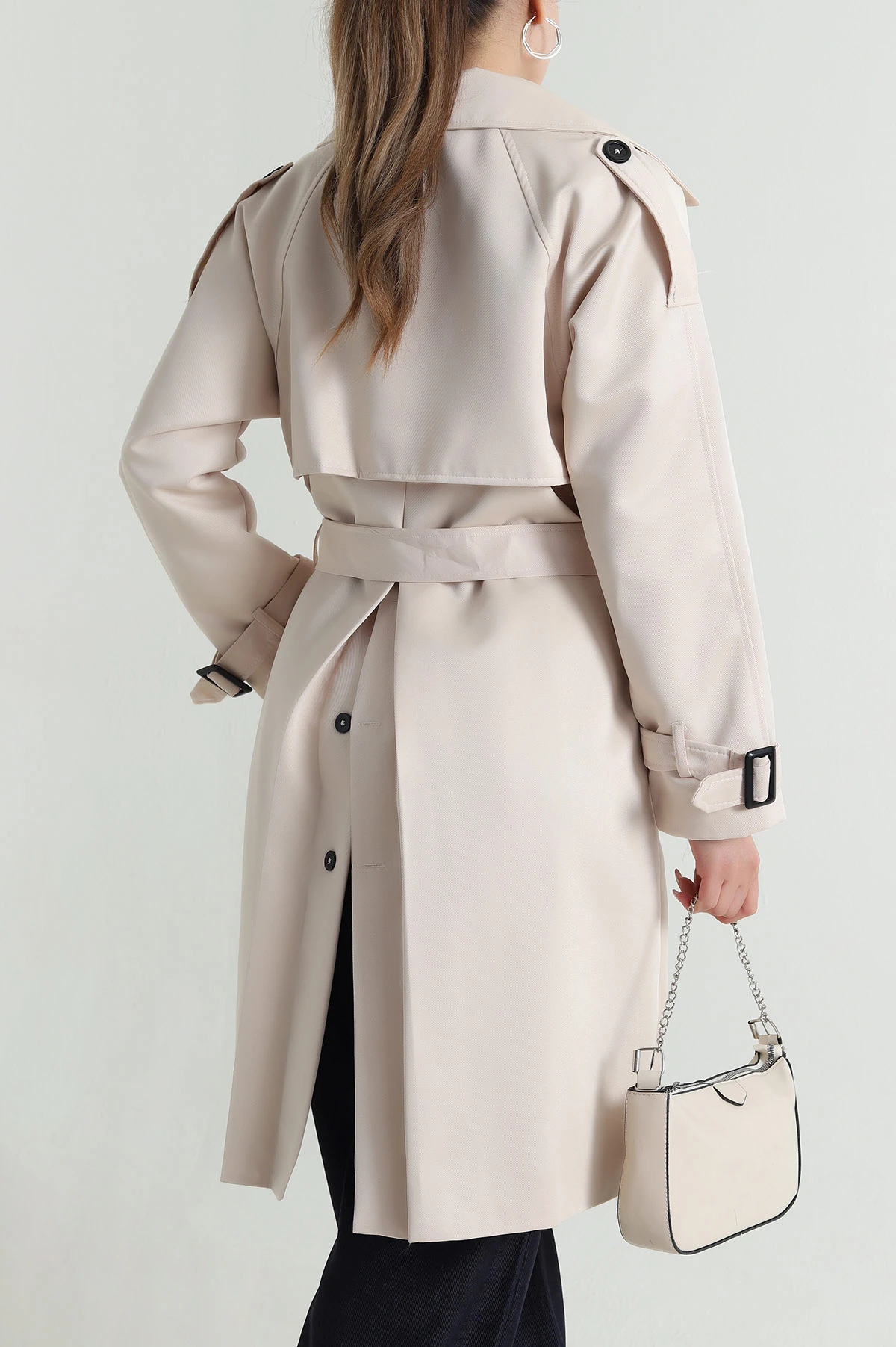 Taş Aller Detay Kadın Gabardin Trençkot 485783