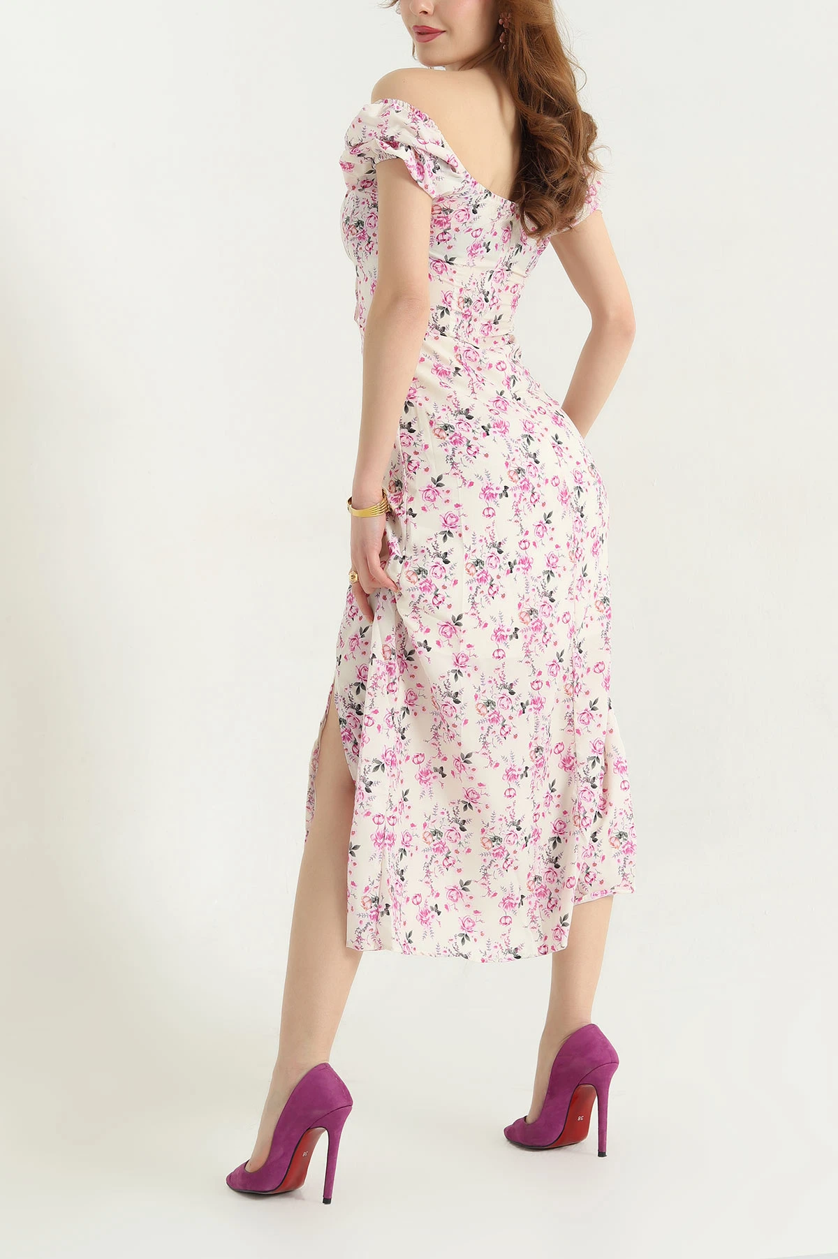 Taş Astarlı Kobe Crep Elbise 337523