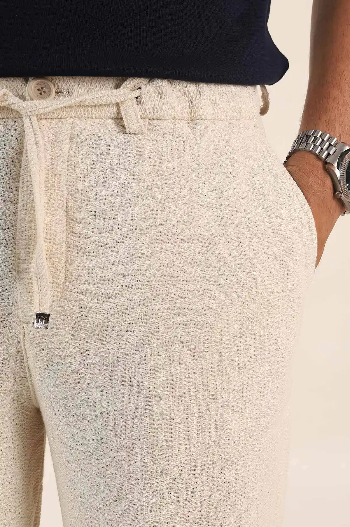 Taş Baggy Dokulu Bel Arkası Lastikli Erkek Pantolon 380911