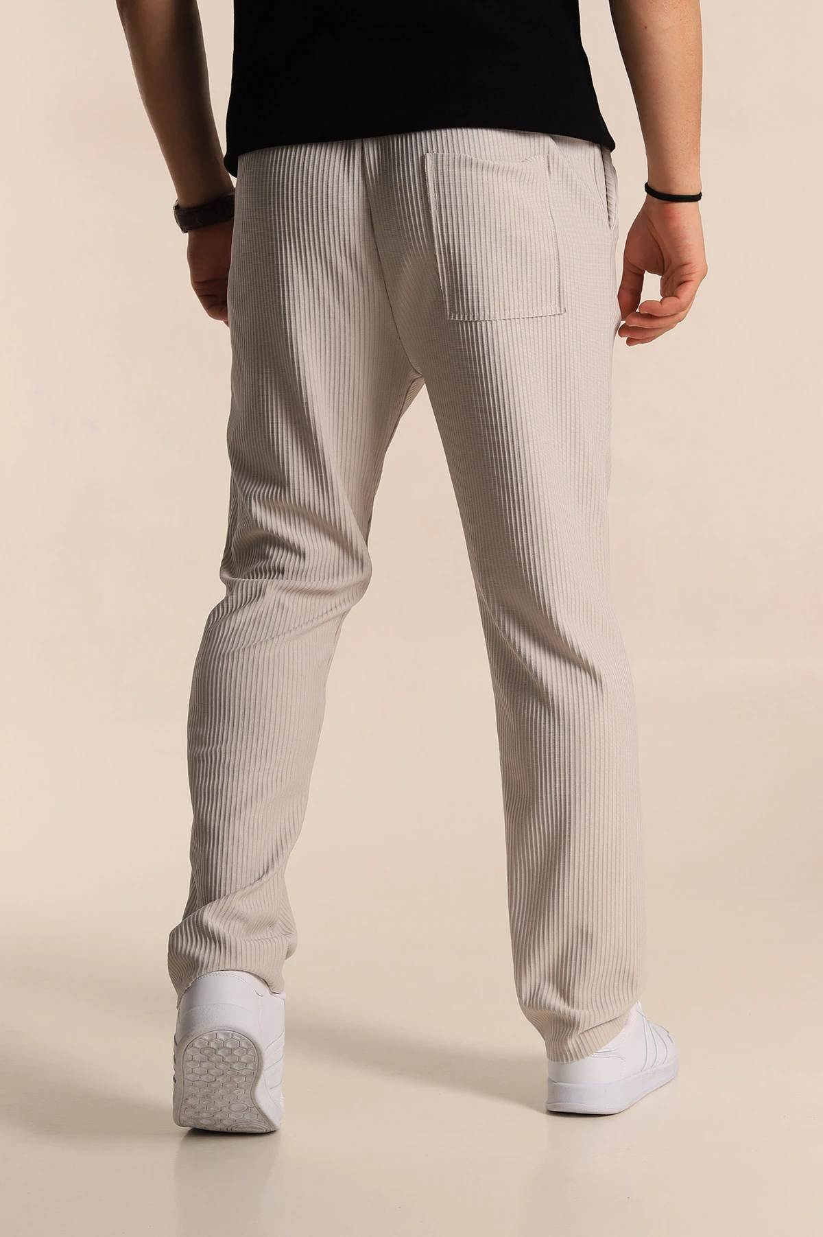 Taş Baggy Fit Bel Bağlamalı Kesik Paça Erkek Jogger Pantolon 257473