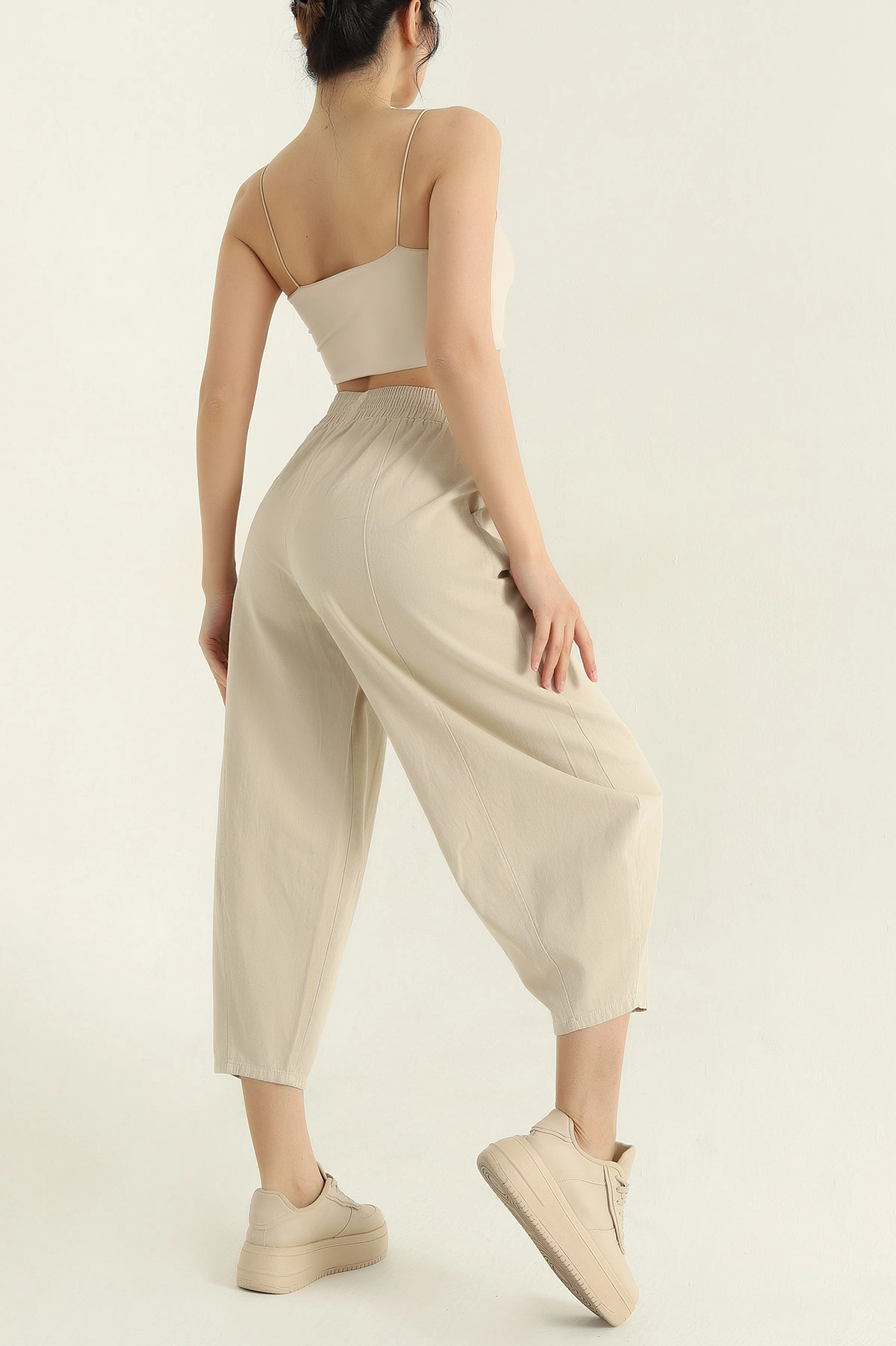 Taş Bel Lastikli Gabardin Şalvar Kadın Pantolon 357406