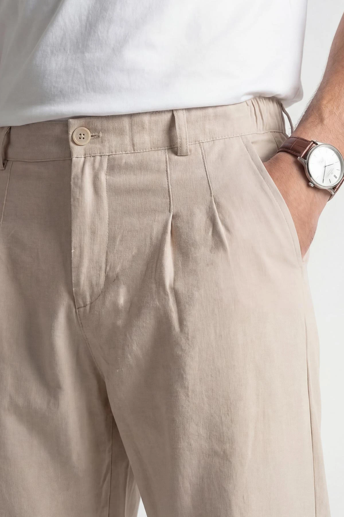 Taş Beli Lastikli Likralı Erkek Pantolon 444735