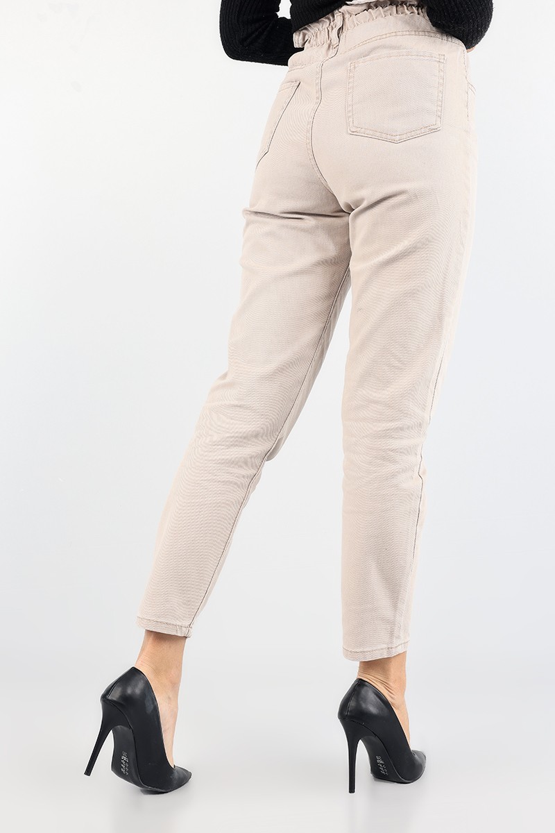 Taş Beli Lastikli Mom Bayan Kot Pantolon 88608