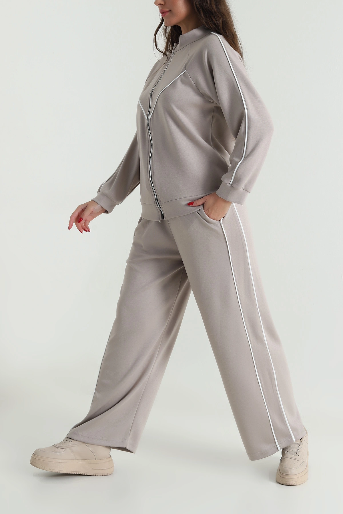 Taş Biyeli Reglan Kol Modal Kadın İkili Takım 488424