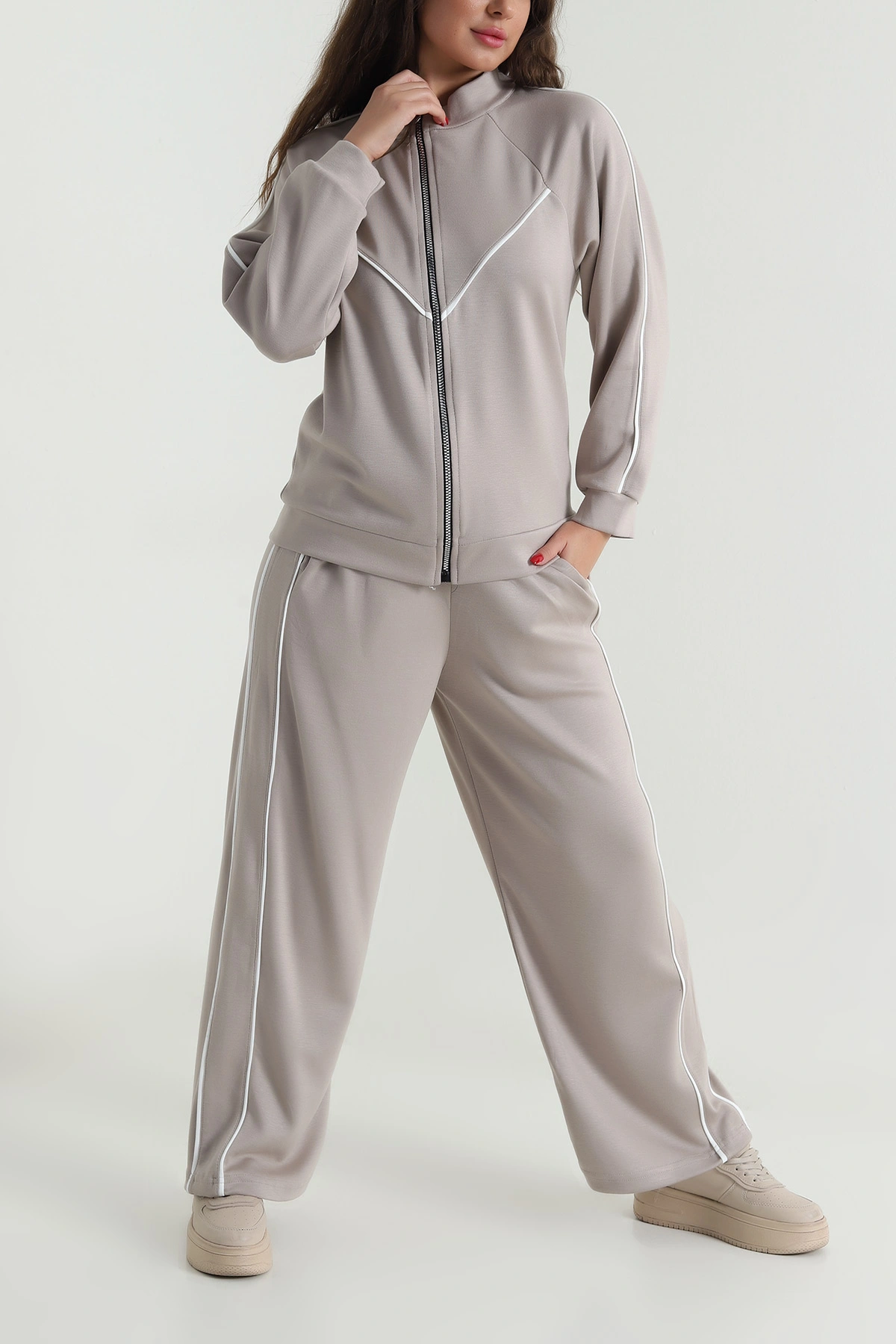 Taş Biyeli Reglan Kol Modal Kadın İkili Takım 488424