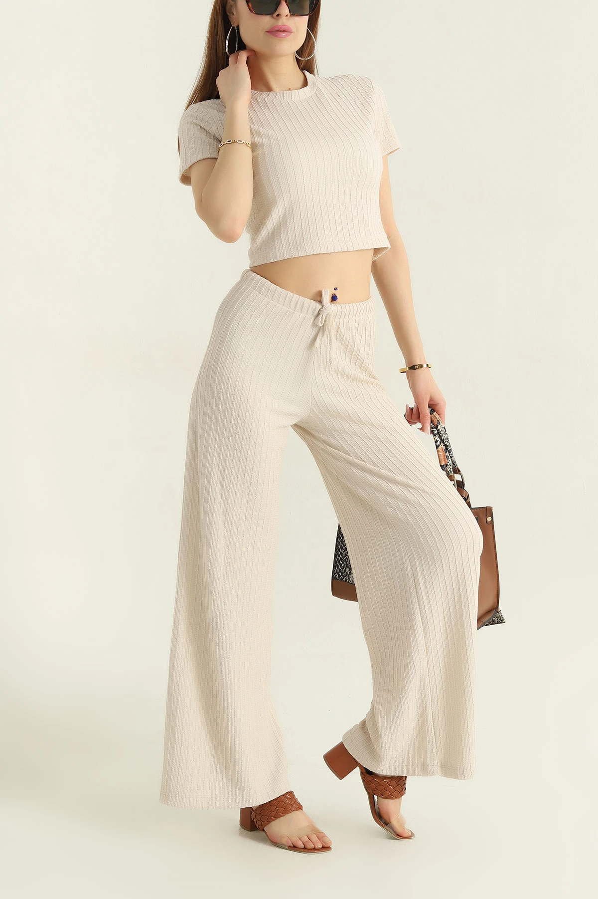 Taş Bluz Pantolon kadın İkili Takım 356460
