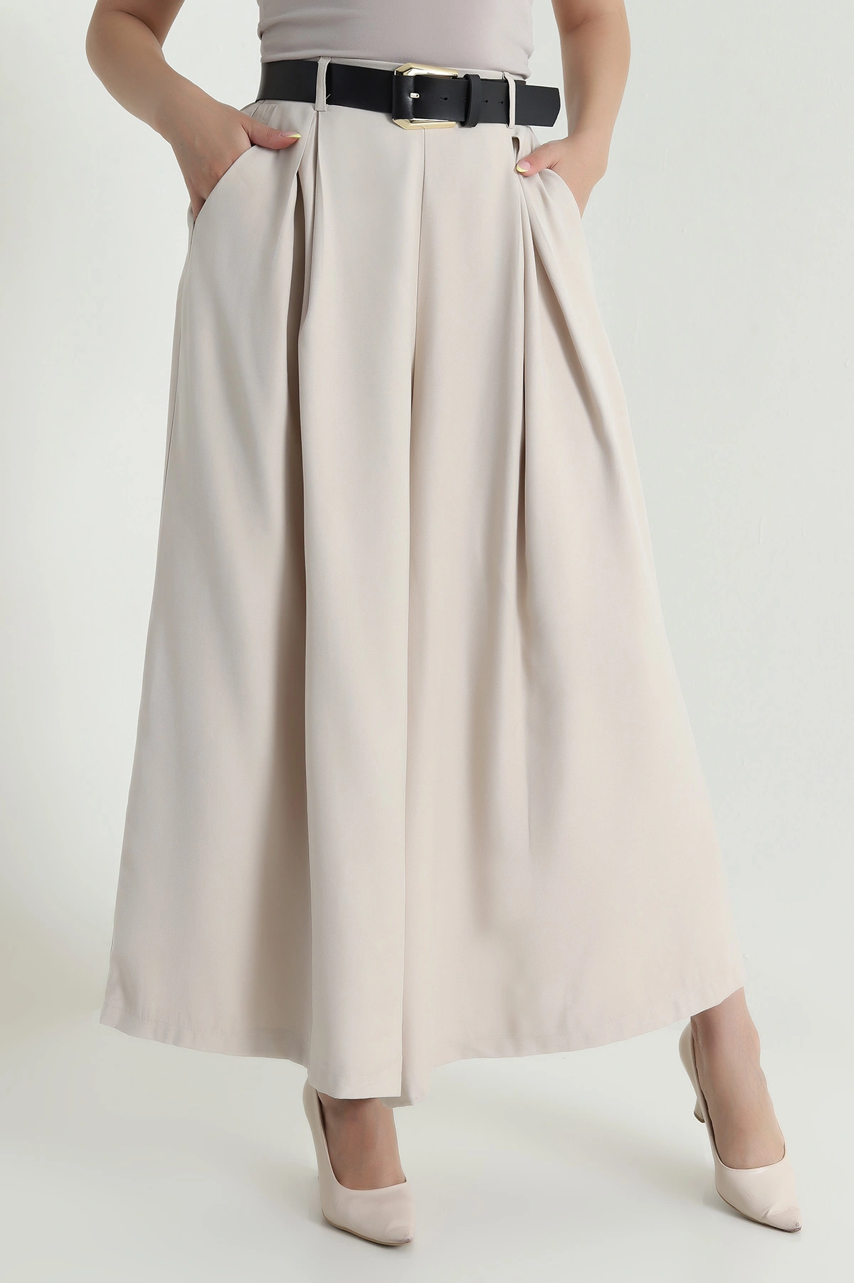 Taş Bol Paça Diagonel Kadın Pantolon 466041
