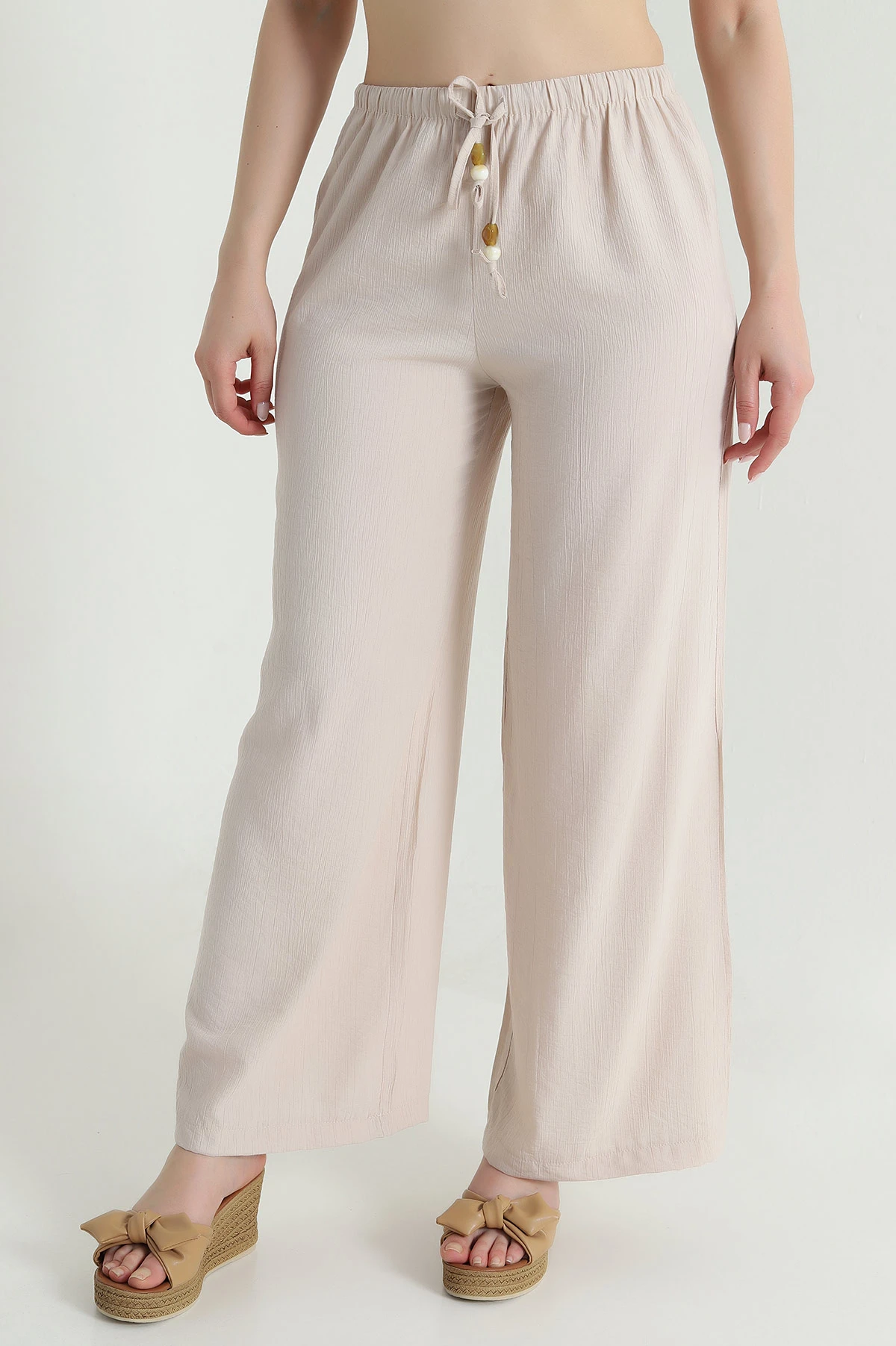 Taş Bol Paça Krinkıl Kadın Pantolon 471109