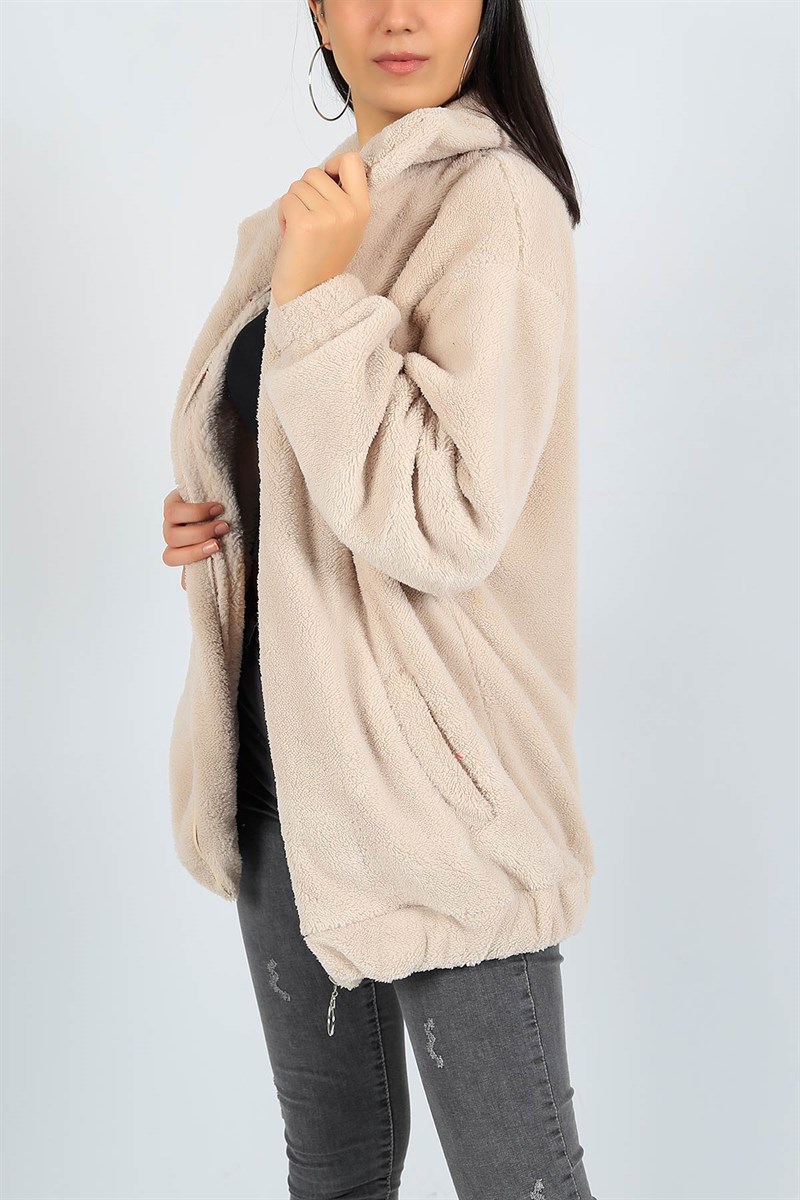 Taş Boydan Fermuarlı Yumoş Hırka 23275B