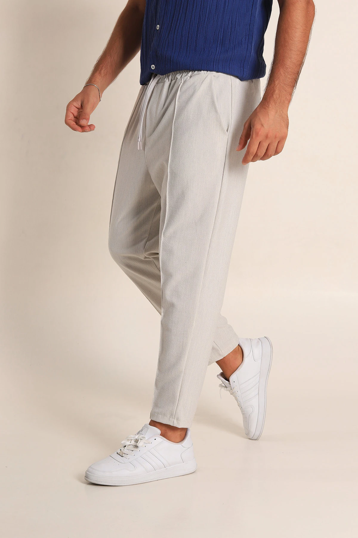 Taş Boyfriend Fit Gofre Kumaş Çimalı Erkek Kumaş Pantolon 290546