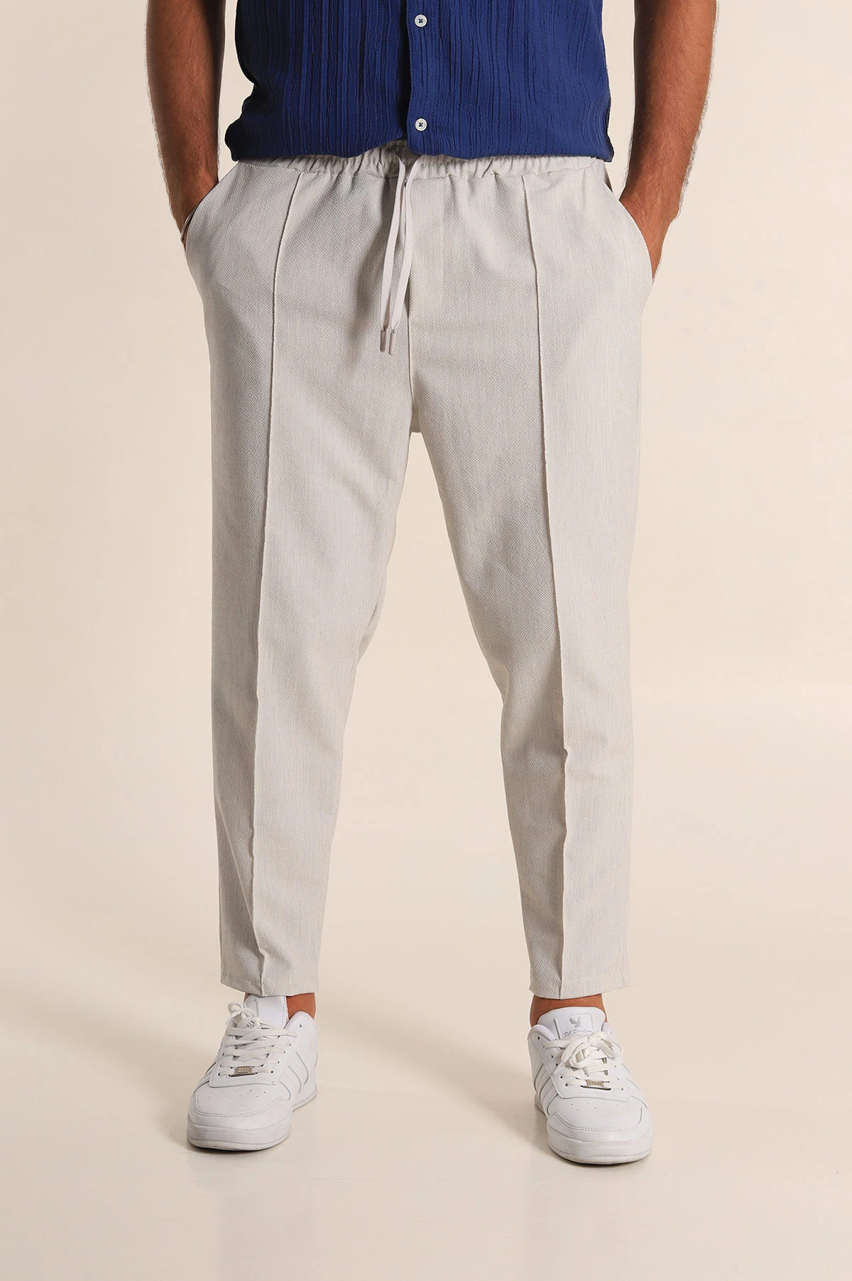 Taş Boyfriend Fit Gofre Kumaş Çimalı Erkek Kumaş Pantolon 290546