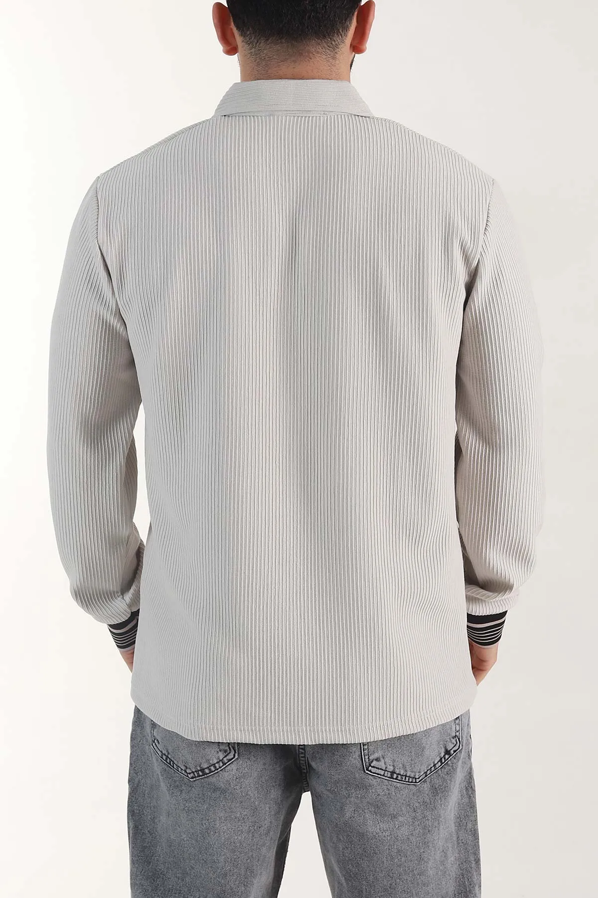 Taş Fitilli Yarım Fermuarlı Dik Yaka Erkek Sweatshirt 404812