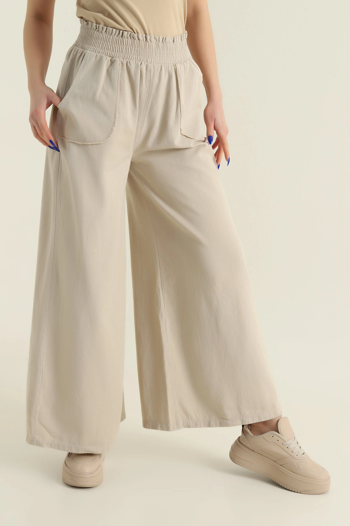Taş Gabardin İspanyol Paça Kadın Pantolon 426642