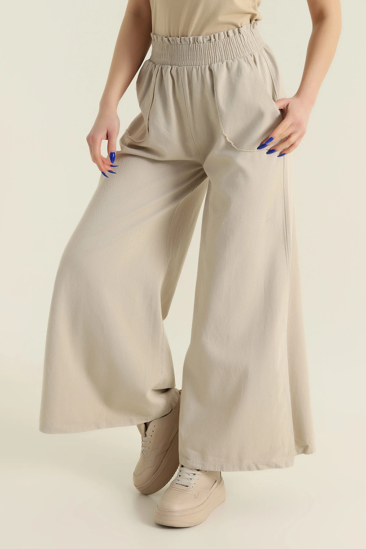 Taş Gabardin İspanyol Paça Kadın Pantolon 426642