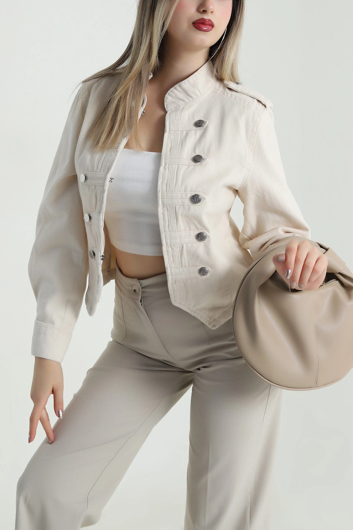 Taş Gabardin Kumaş Kadın Ceket 488795