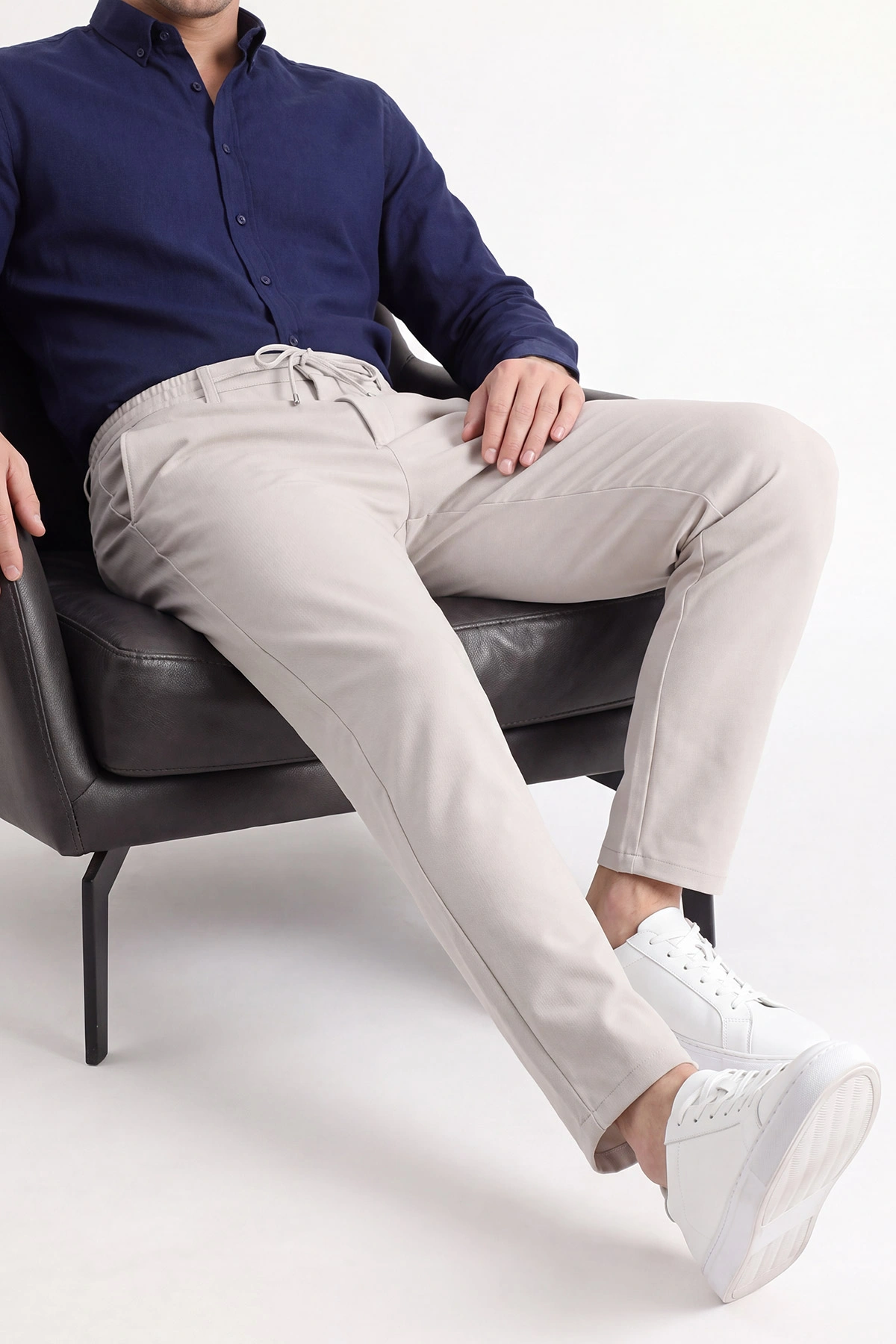 Taş İpli Fermuarlı Örme Erkek Pantolon 472234