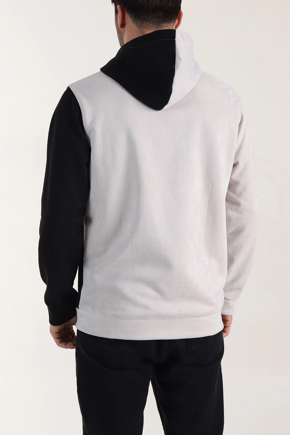 Taş Kahverengi Kapüşonlu Yazı Detaylı Cepli Erkek Sweatshirt 413633