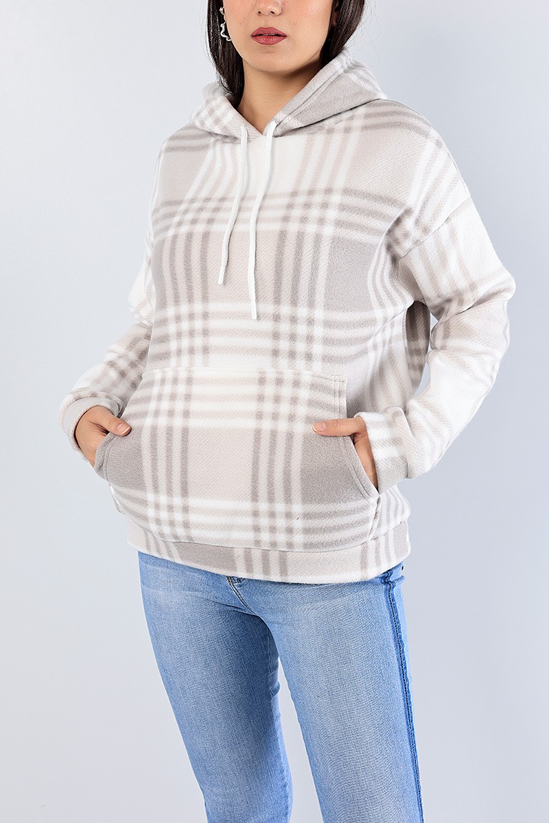Taş Kapüşonlu Bayan Polar Sweat 78723