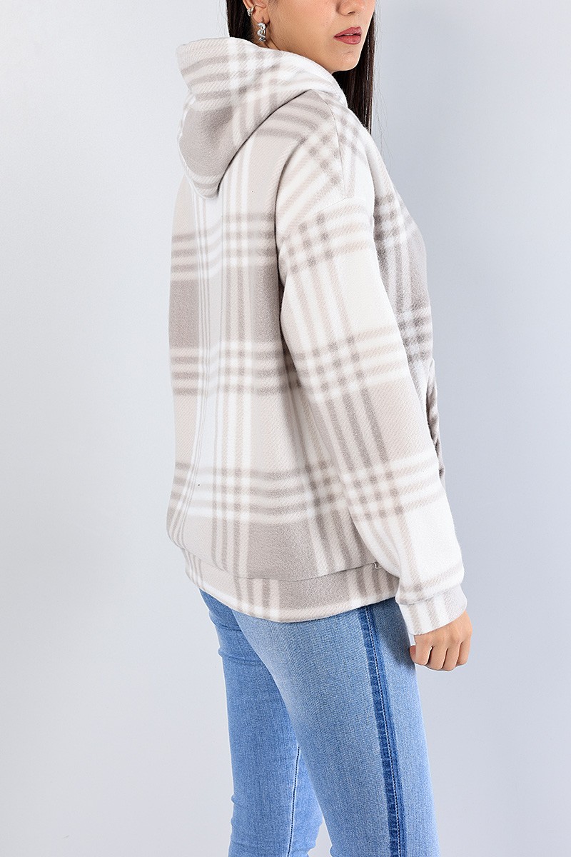 Taş Kapüşonlu Bayan Polar Sweat 78723