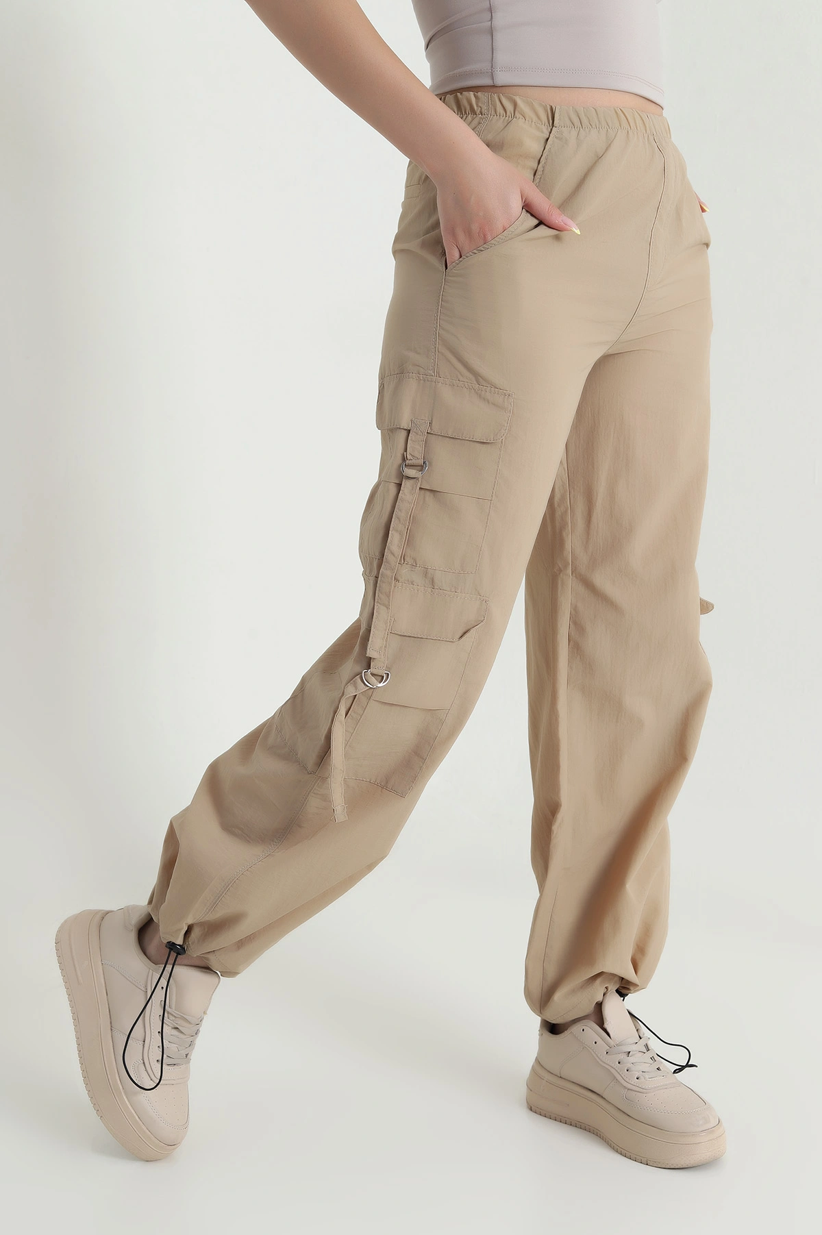 Taş Kargo Cepli Paça Lastikli Paraşüt Pantolon 467974
