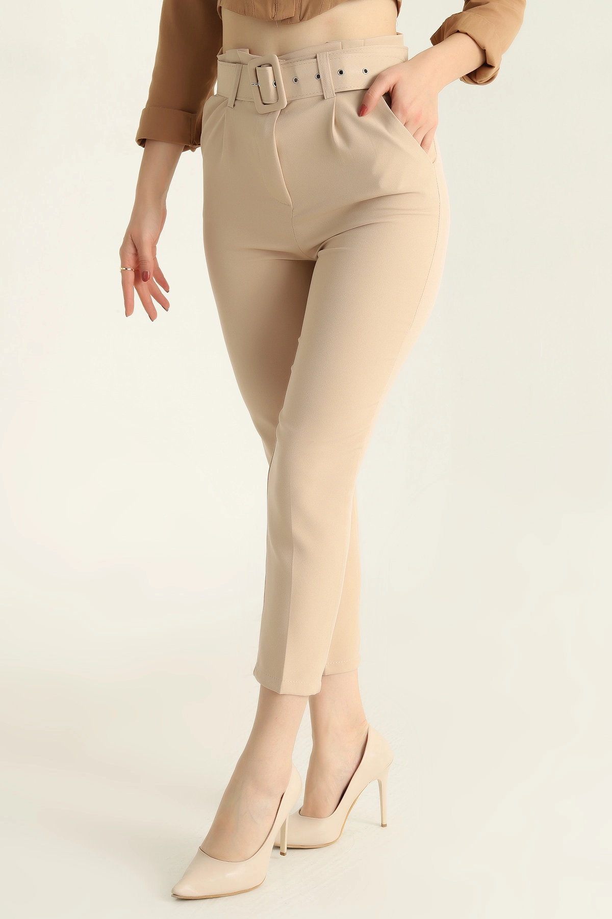 Taş Kemerli Dabıl Bayan Pantolon 322179