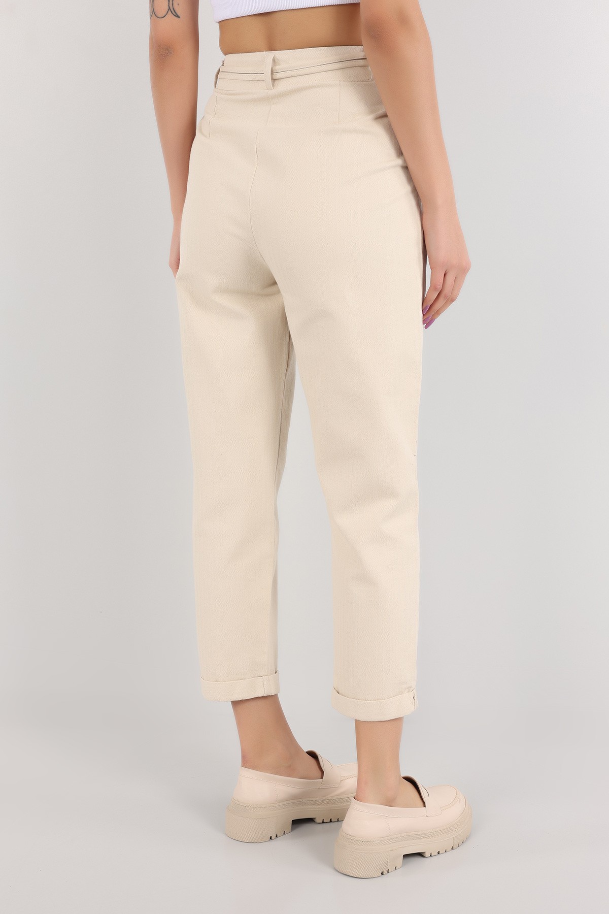 Taş Kemerli Gabardin Bayan Pantolon 161292