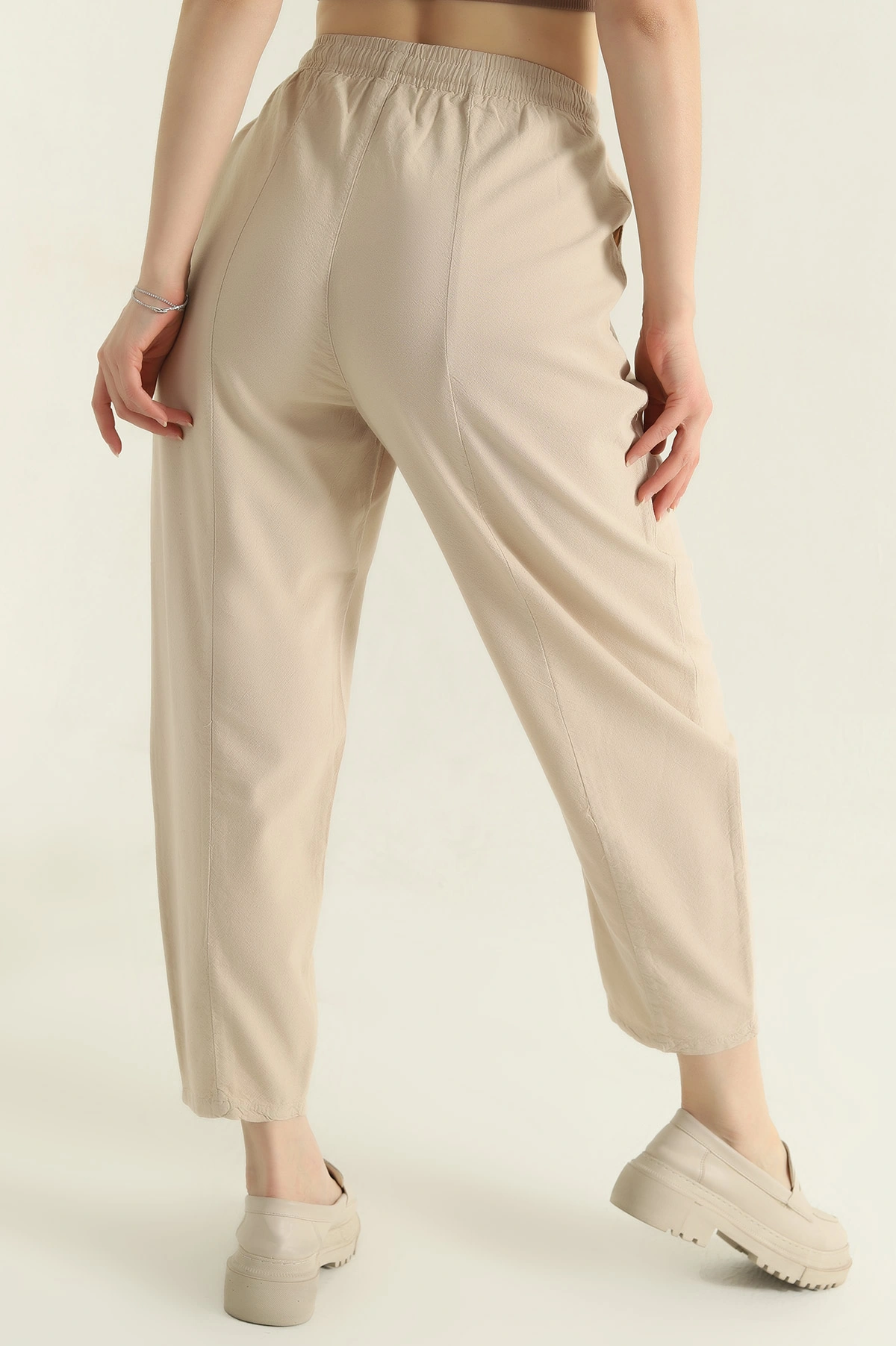 Taş Keten Şalvar Tasarım Pantolon 354448