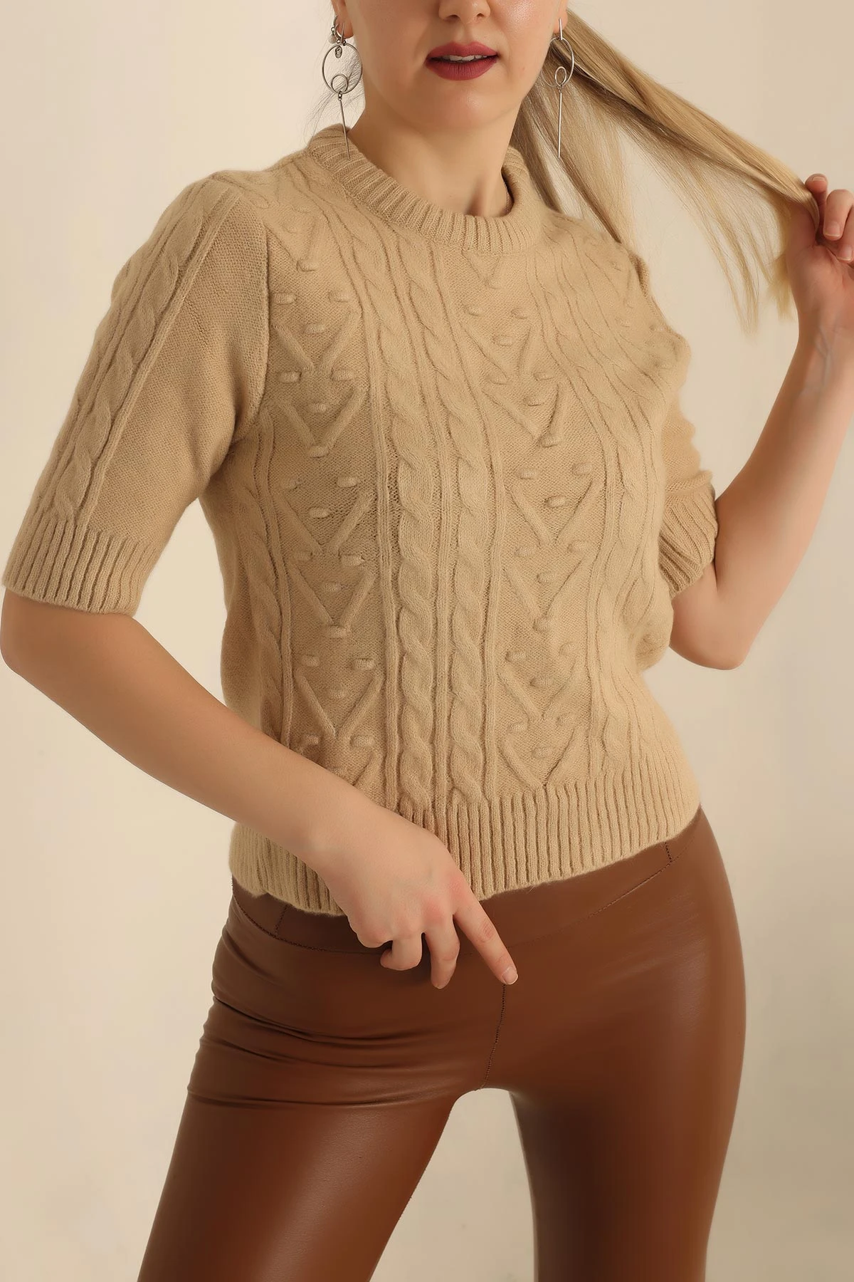 Taş Kısa Kollu Bayan Triko 237665