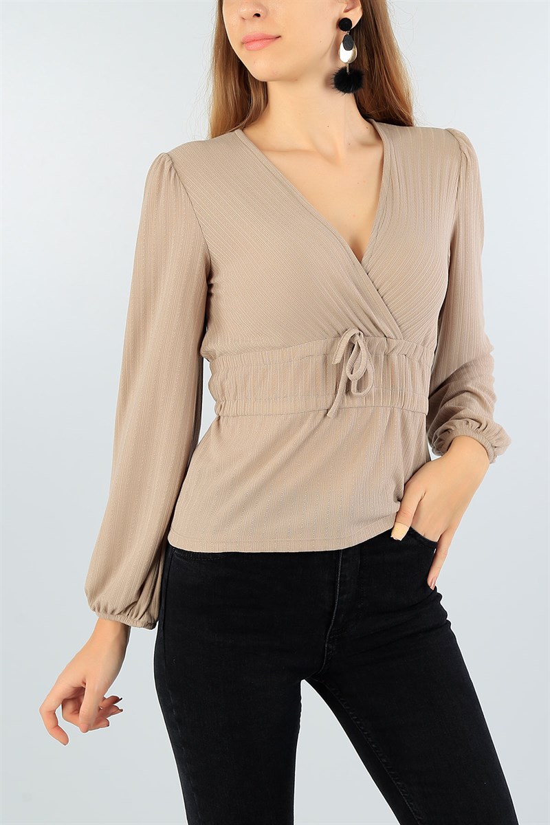 Taş Lastikli Likralı Bluz 43749