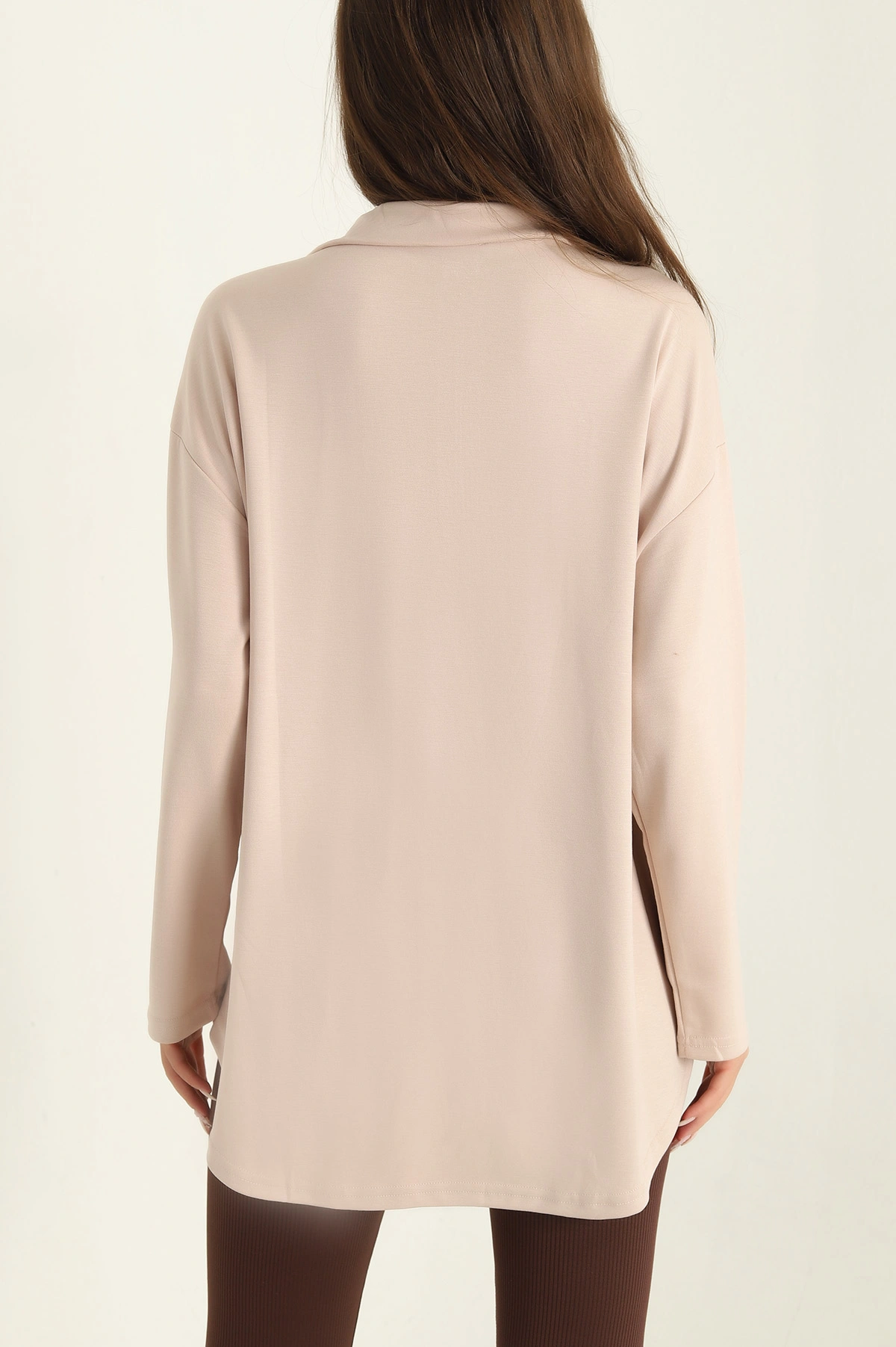 Taş Modal Yarım Fermuarlı Sweat Tunik 292506