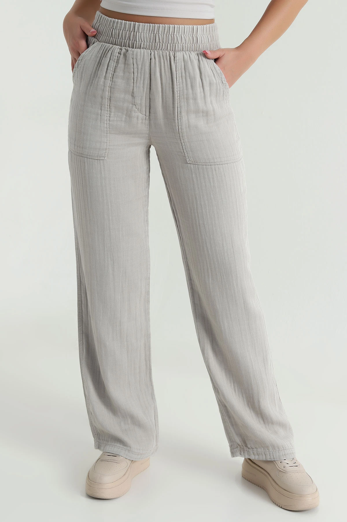 Taş Müslin Gabardin Karyıkama Kadın Pantolon 474022