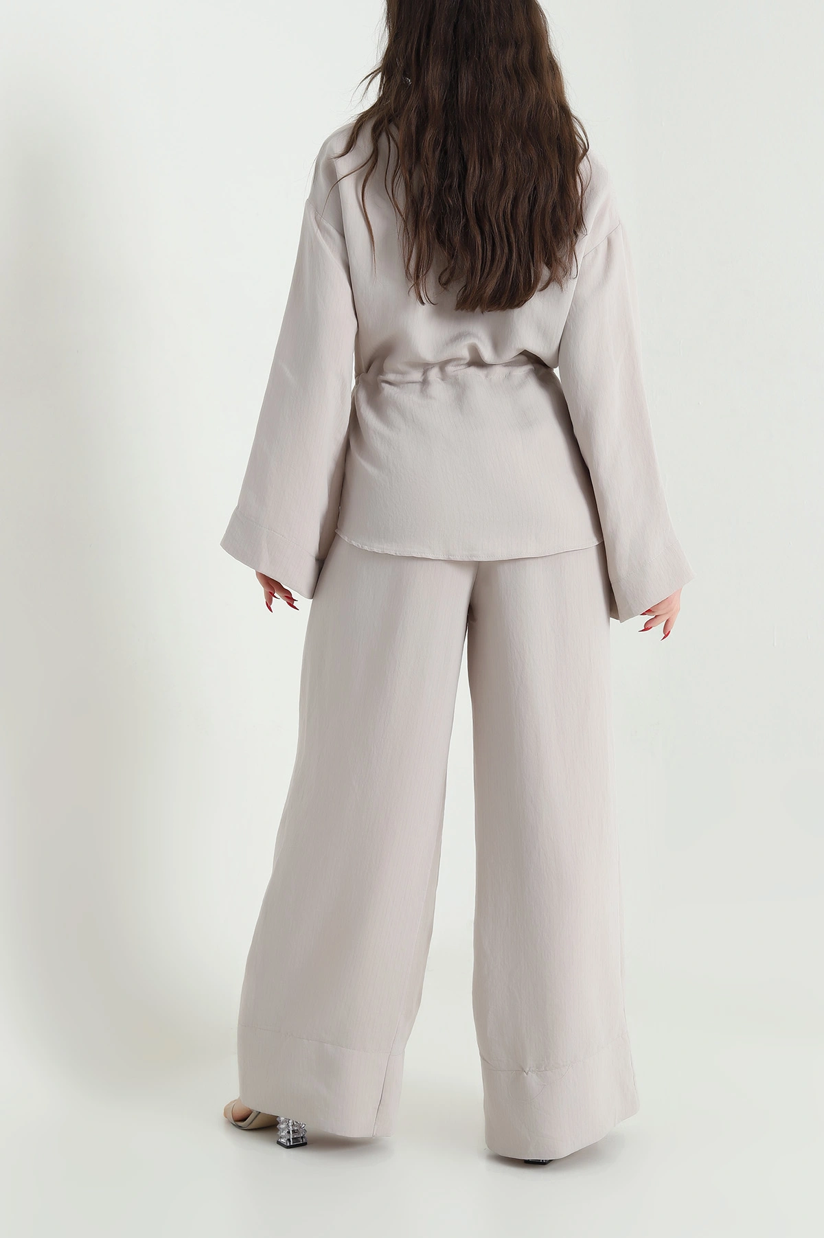 Taş Oversize Çizgili Kadın İkili Takım 444295