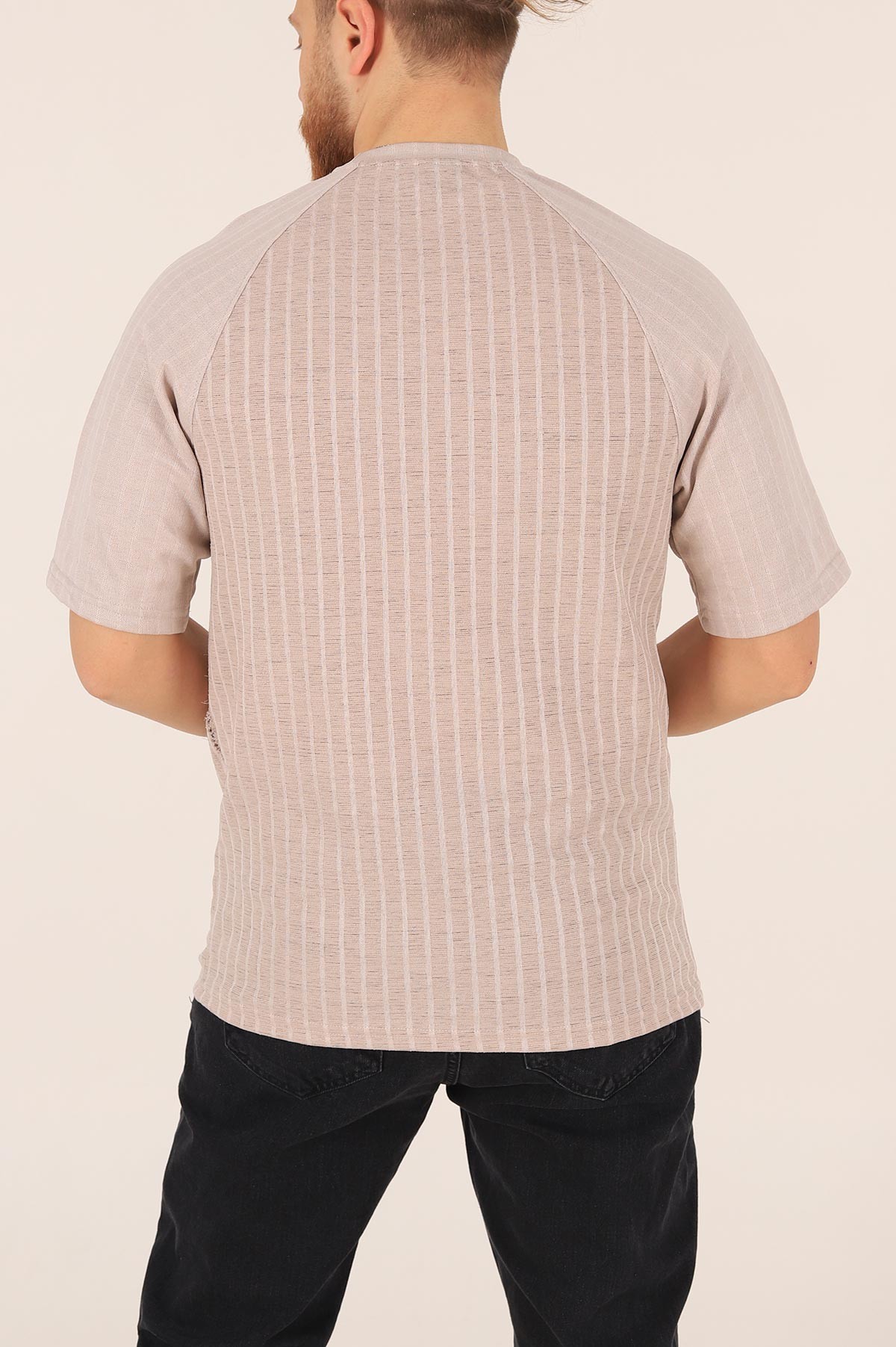 Taş Oversize Reglan Kol Baskılı Erkek Tişört 174341