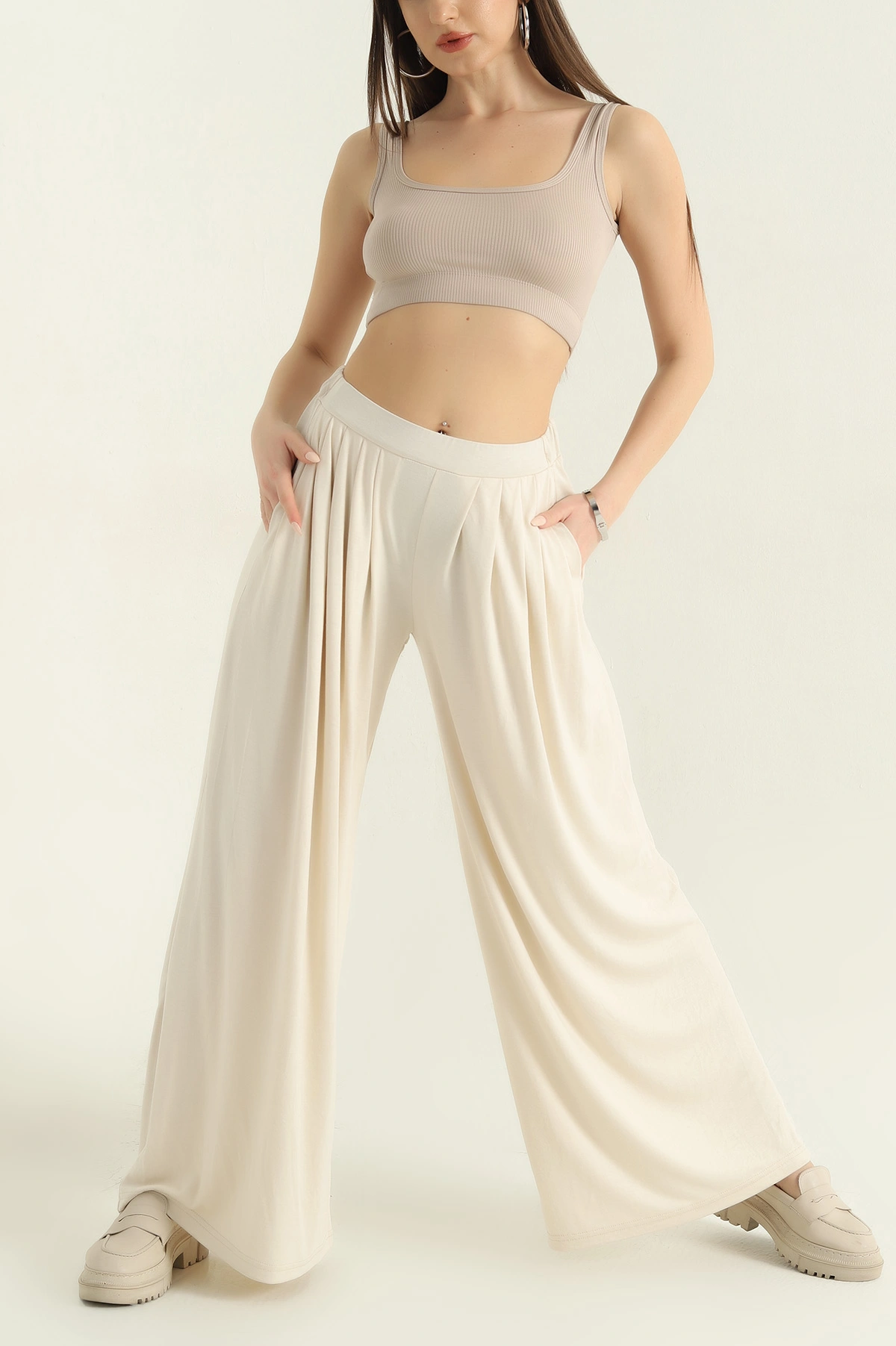 Taş Oysho Bol Paça Bayan Pantolon 353993