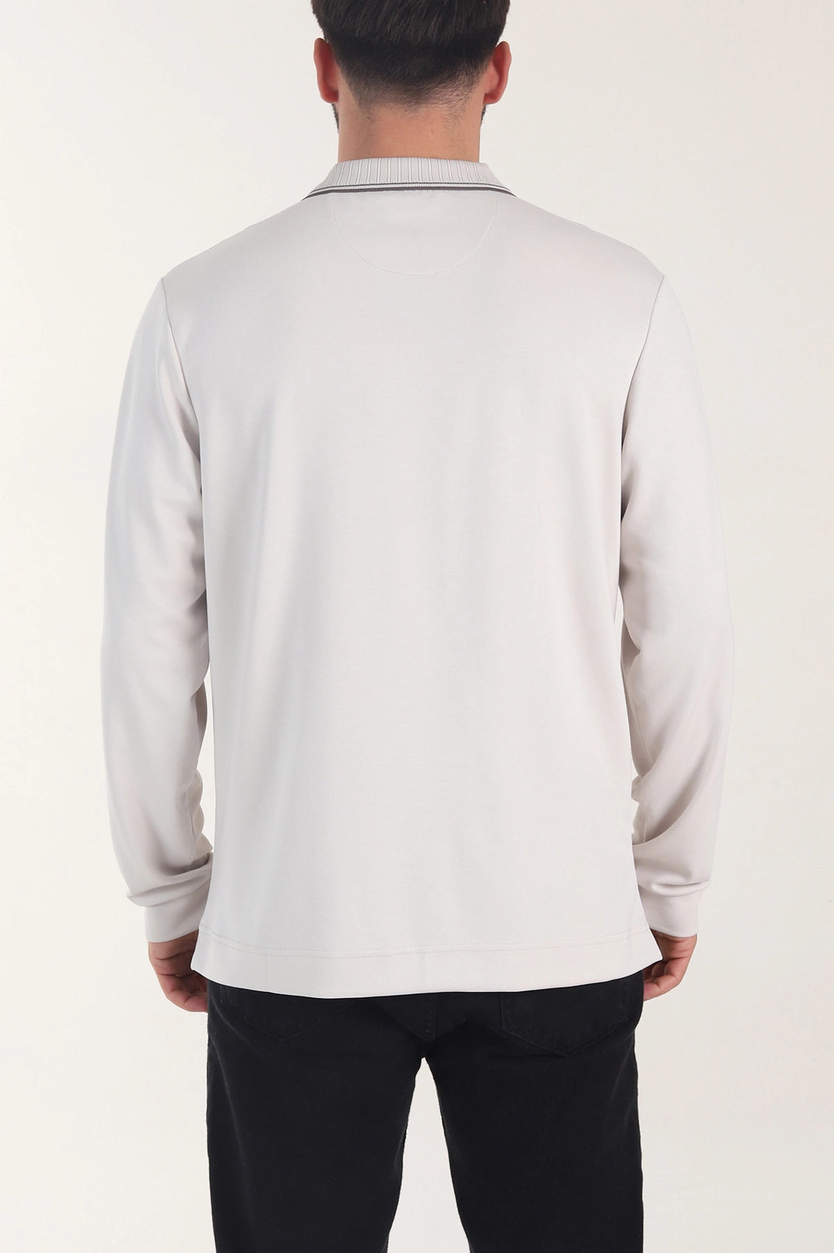 Taş Oysho Kumaş Polo Yaka Çıt Çıtlı Erkek Sweatshirt 406052