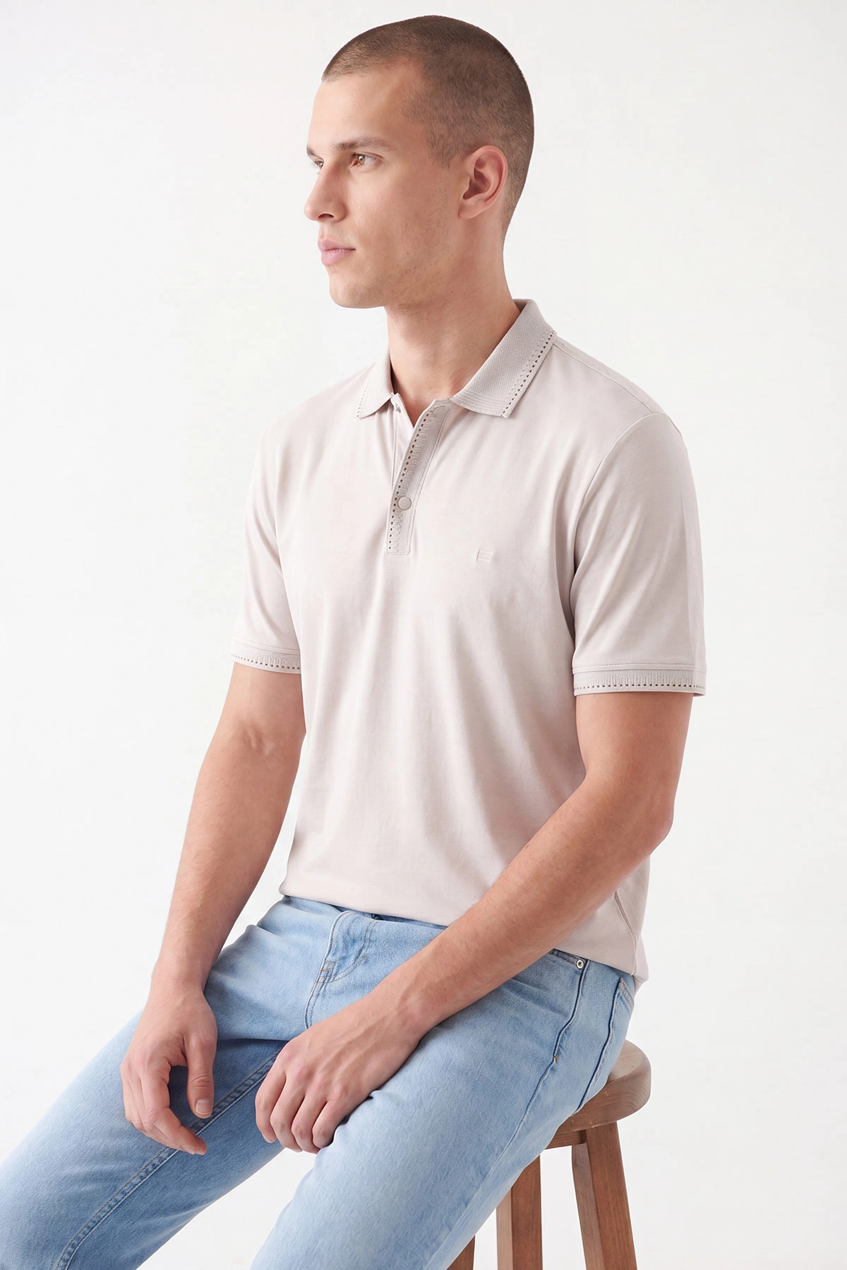 Taş Oysho Kumaş Polo Yaka Erkek Tişört 467586